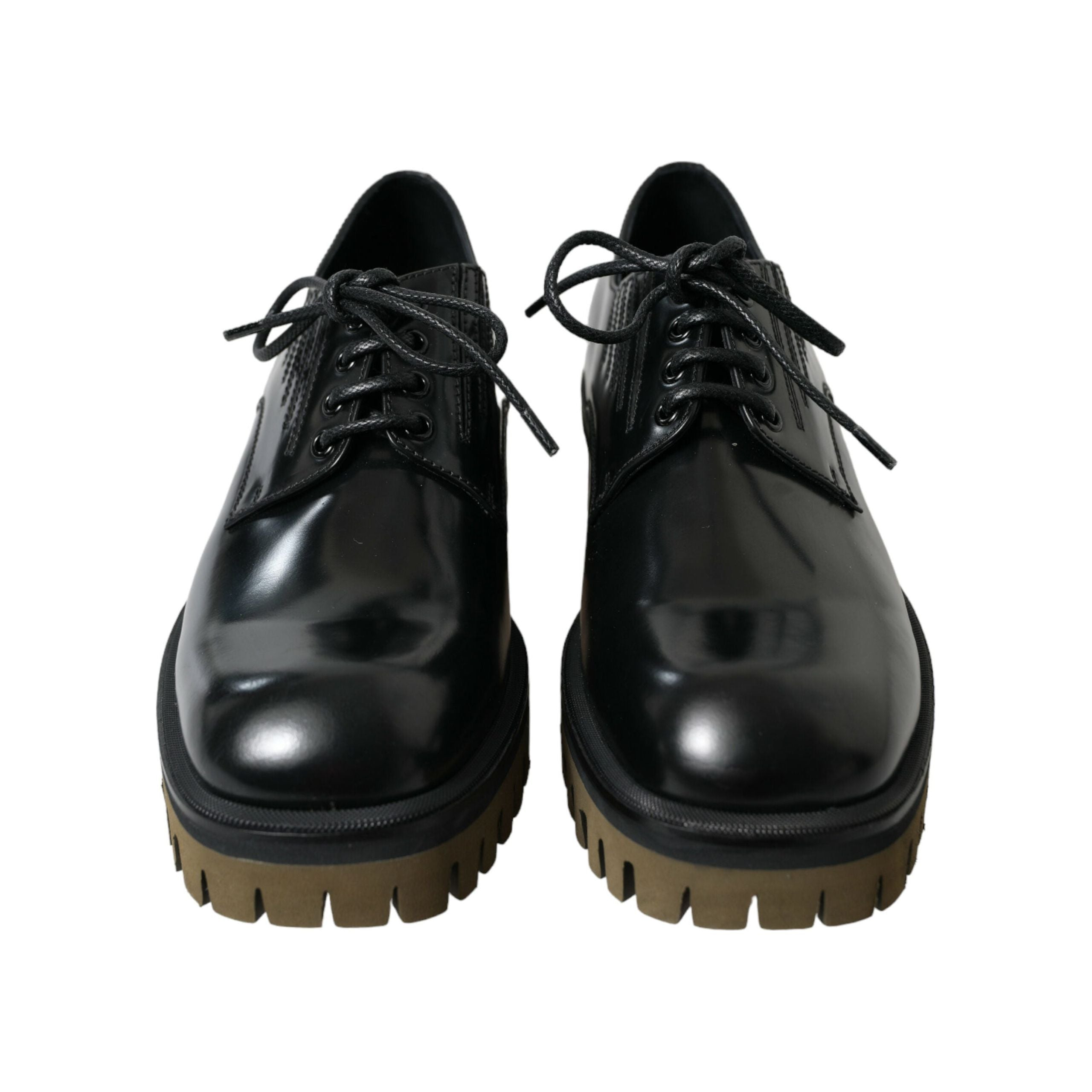 Dolce & Gabbana Black Leather Derby Dress Shoes