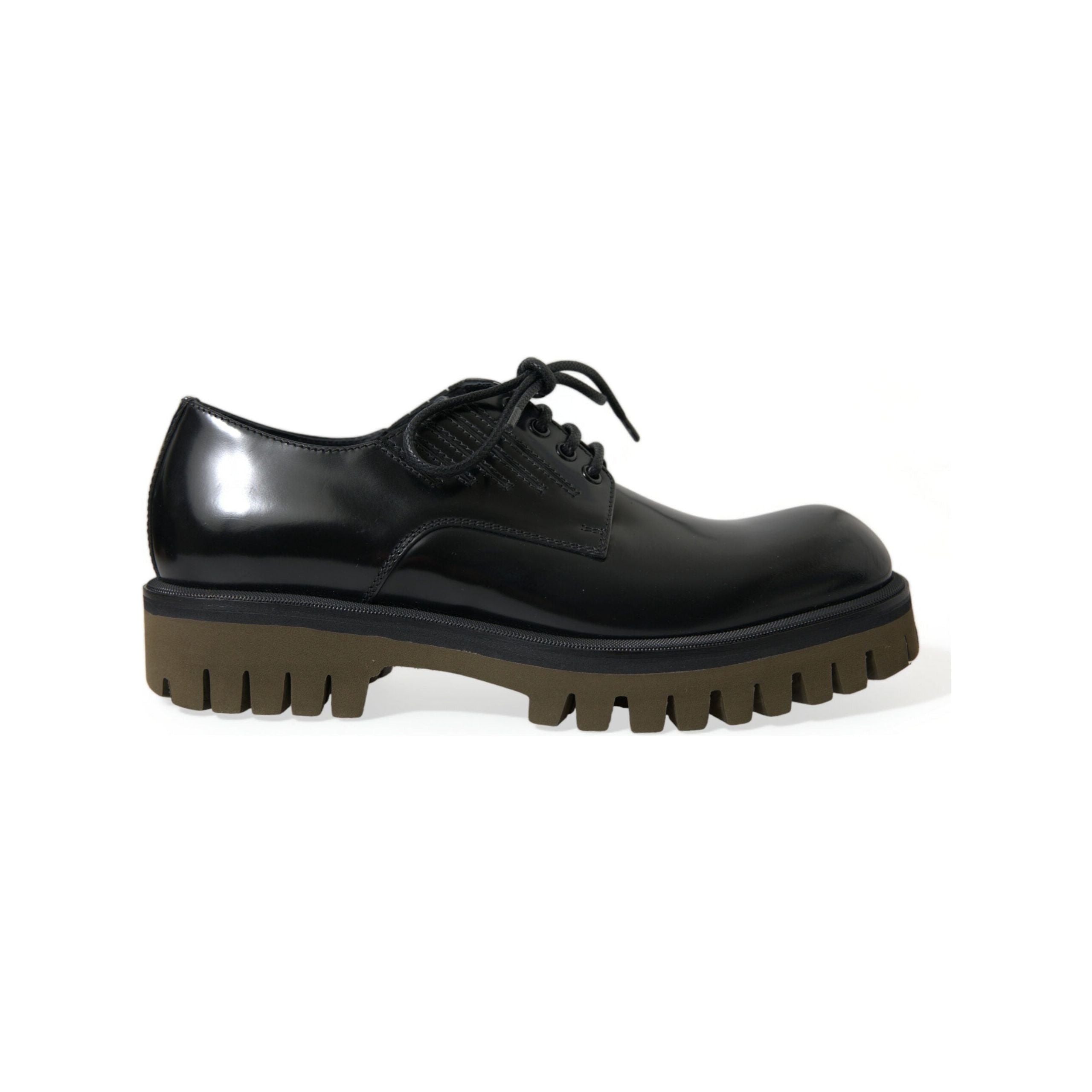 Dolce & Gabbana Black Leather Derby Dress Shoes
