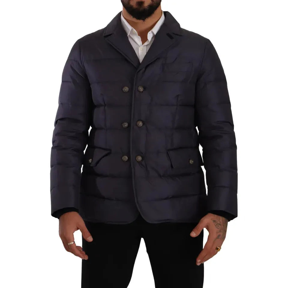 Dolce & Gabbana Dark Blue Silk Blend Jacket