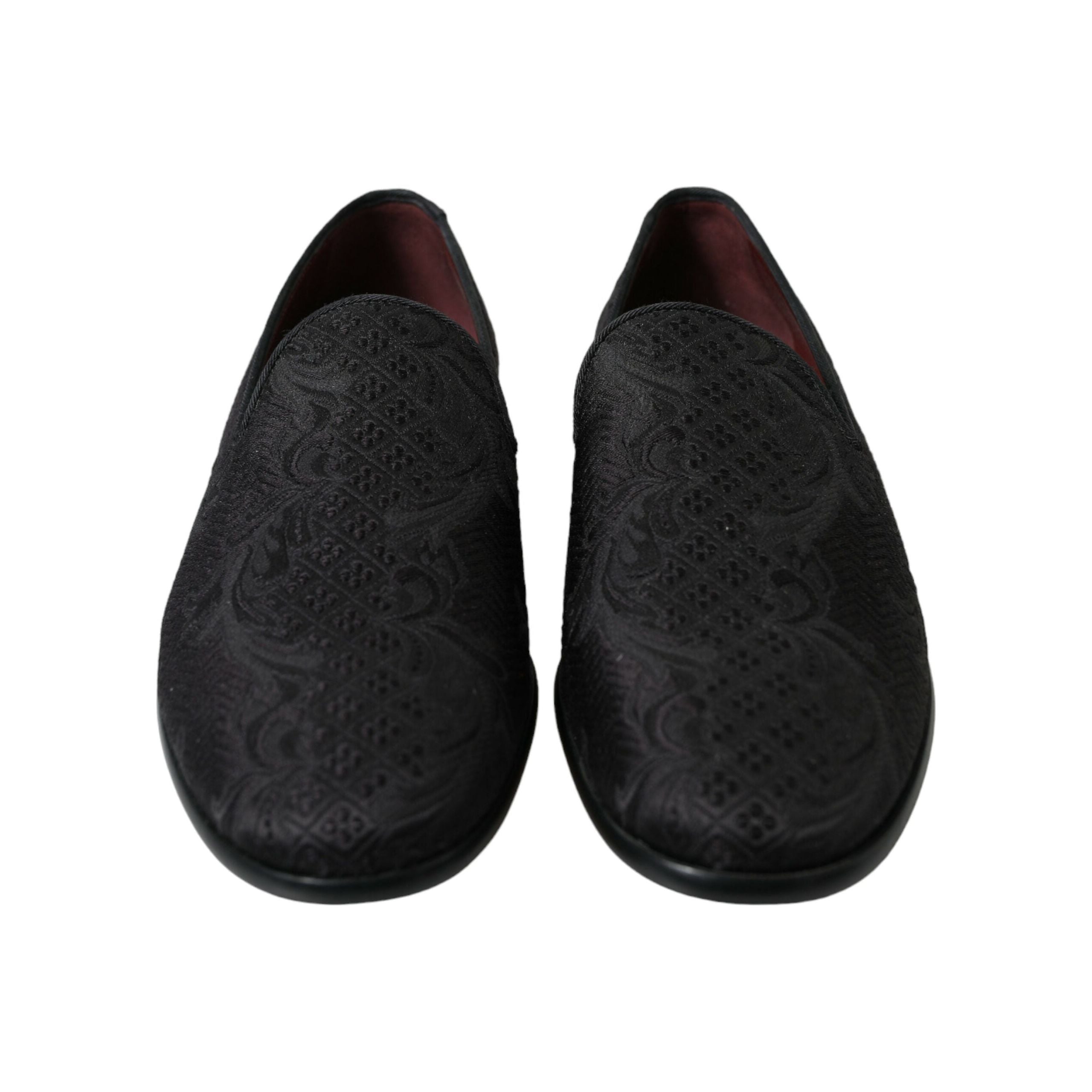 Dolce & Gabbana Black Brocade Dress Loafers
