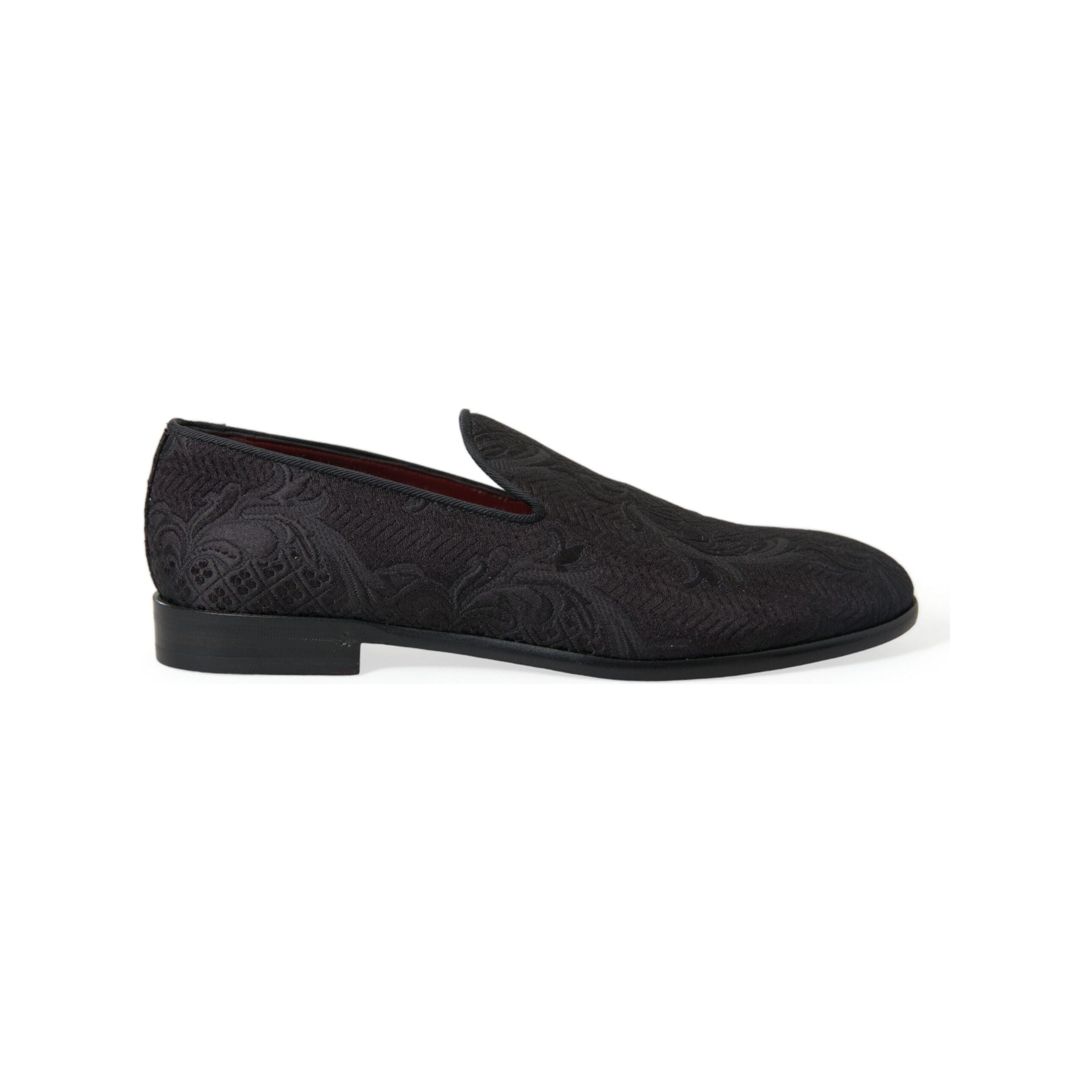 Dolce & Gabbana Black Brocade Dress Loafers