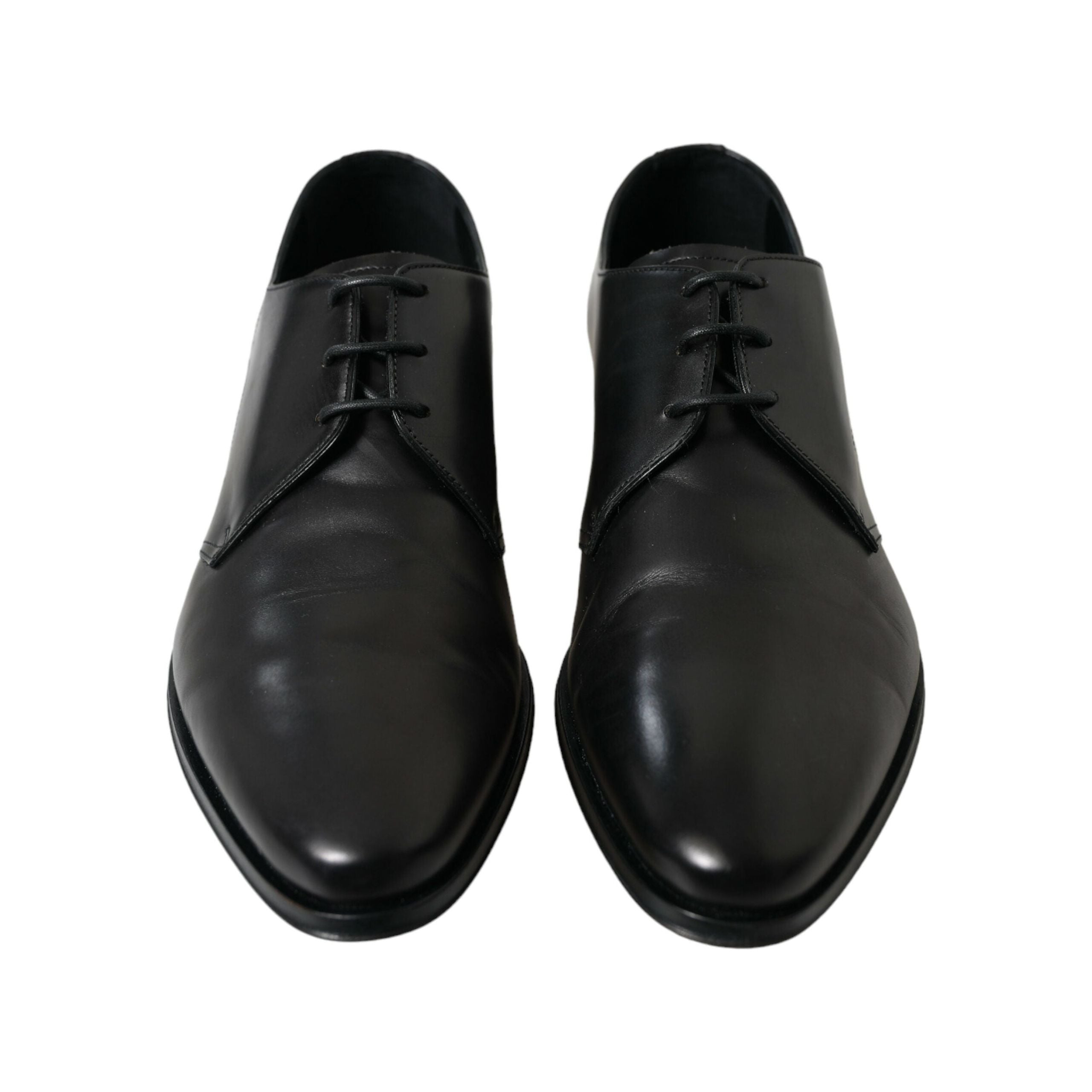 Dolce & Gabbana Black Leather Derby Dress Shoes
