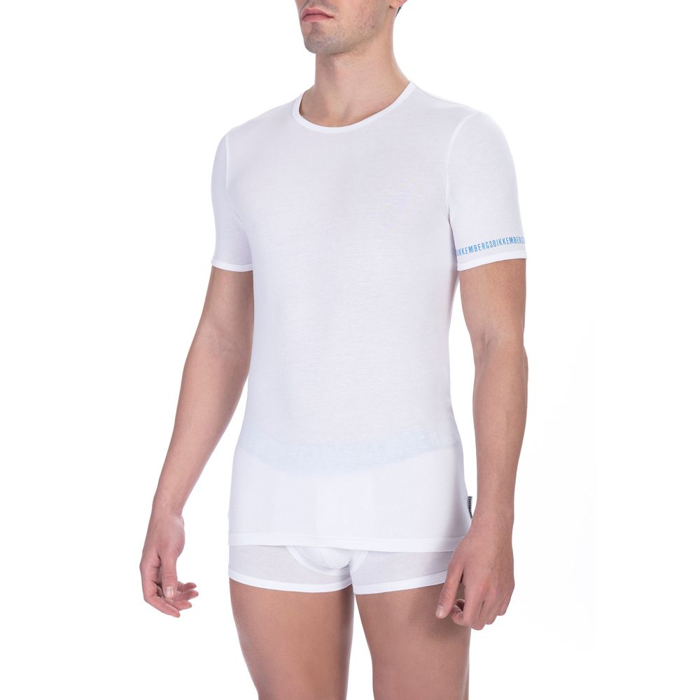 Bikkembergs White Cotton T-Shirt Twin Pack for Sophisticated Wardrobes