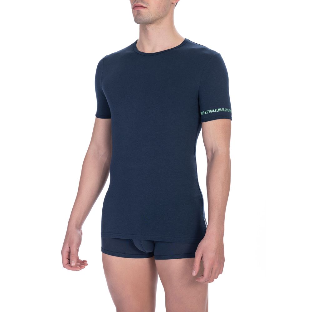 Bikkembergs Black Cotton T-Shirt for Elevated Style