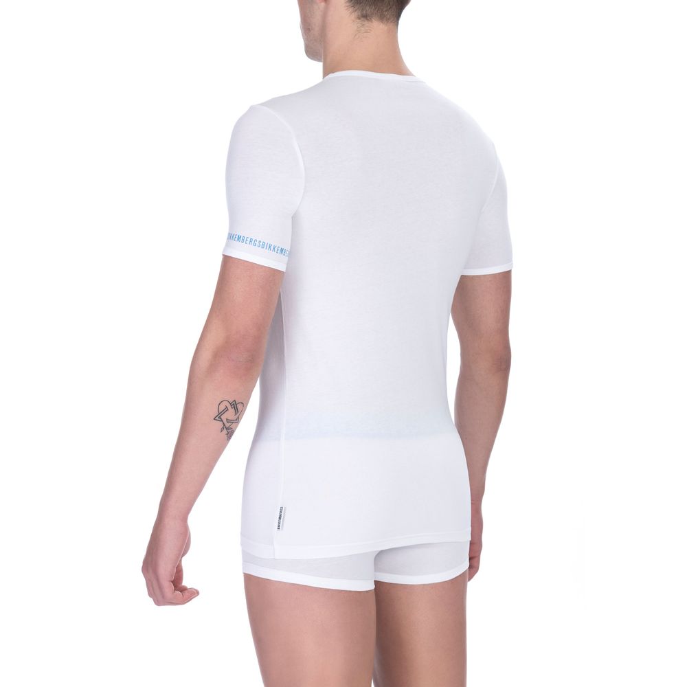 Bikkembergs White Cotton T-Shirt Twin Pack for Sophisticated Wardrobes