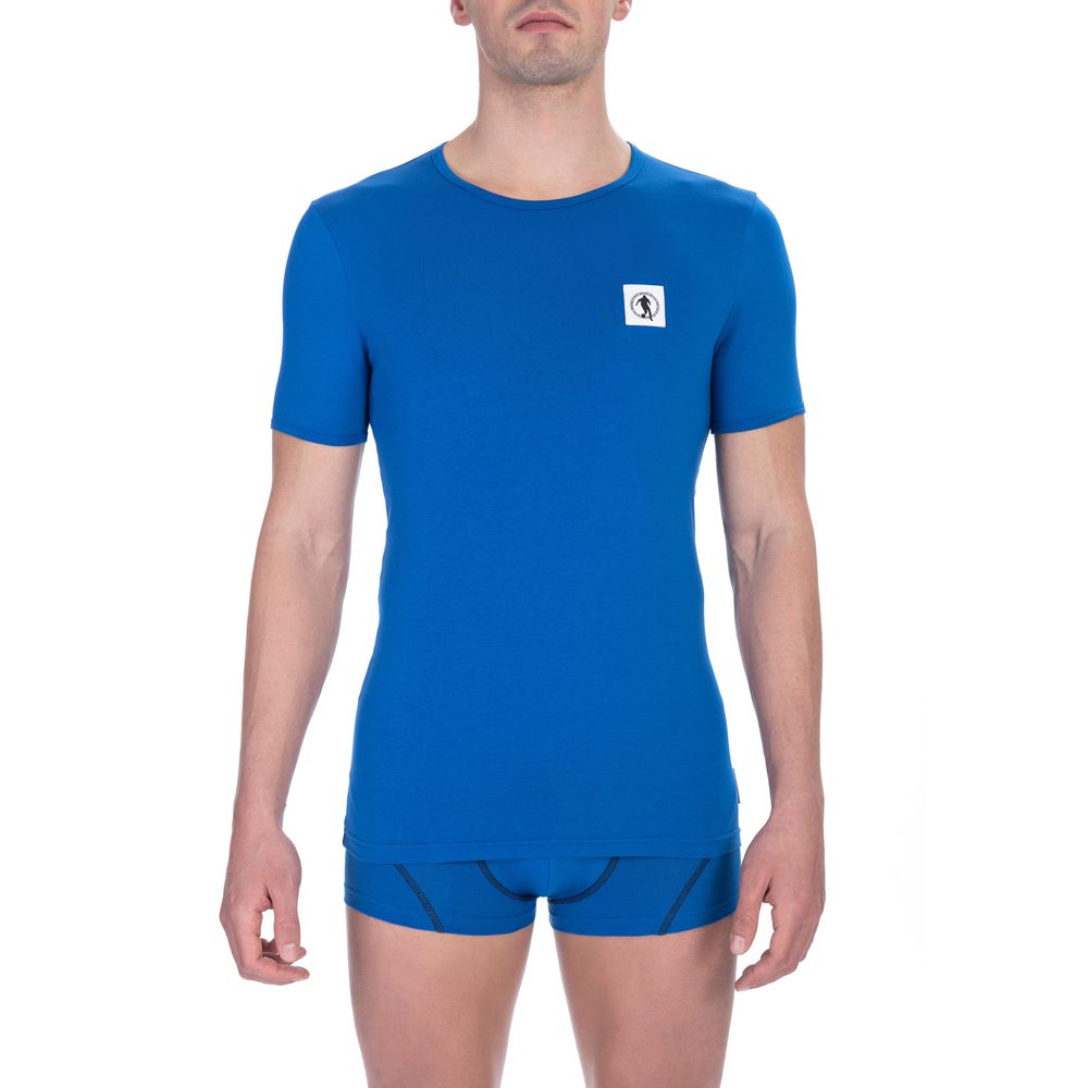 Bikkembergs Blue Cotton T-Shirt Bi-Pack Crew Neck
