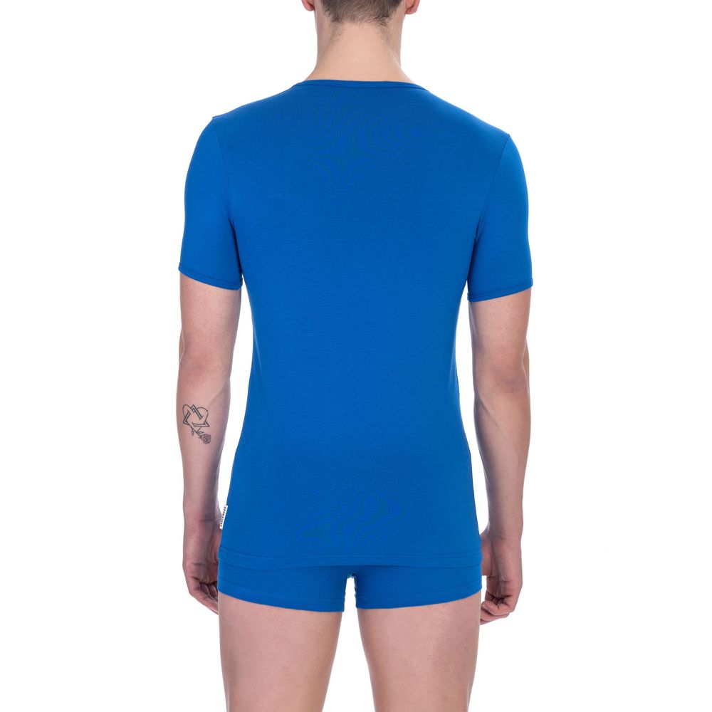 Bikkembergs Blue Cotton T-Shirt Bi-Pack Crew Neck