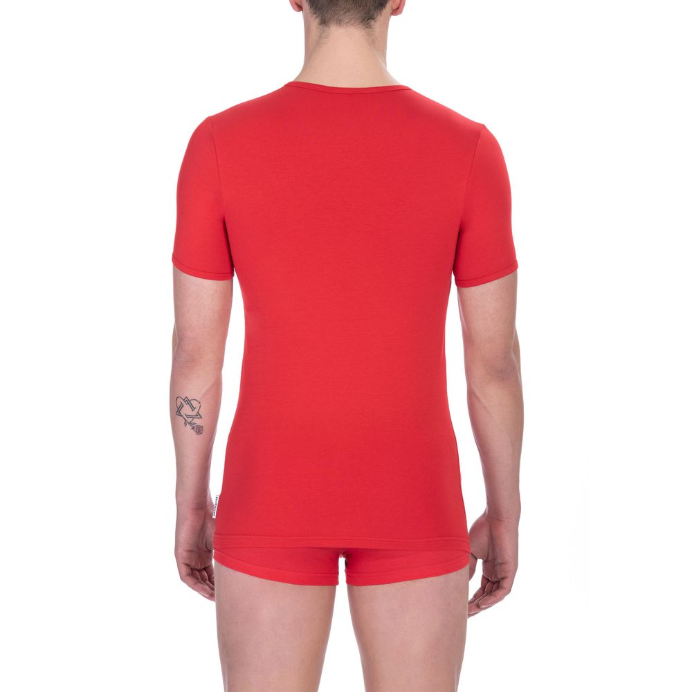 Bikkembergs Red Cotton T-Shirt for Effortless Style
