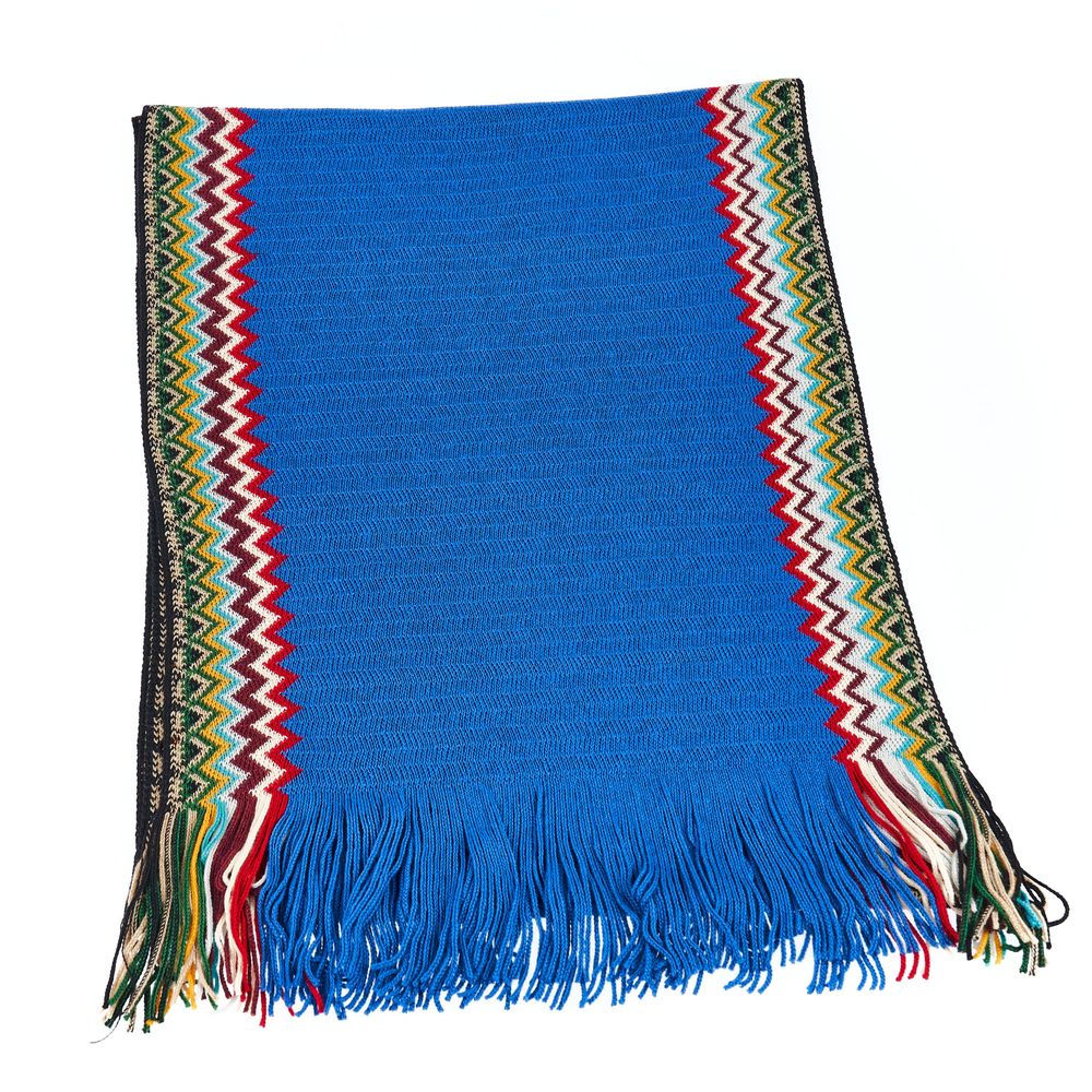 Missoni Blue Wool Scarf - Luxurious Italian Craftsmanship