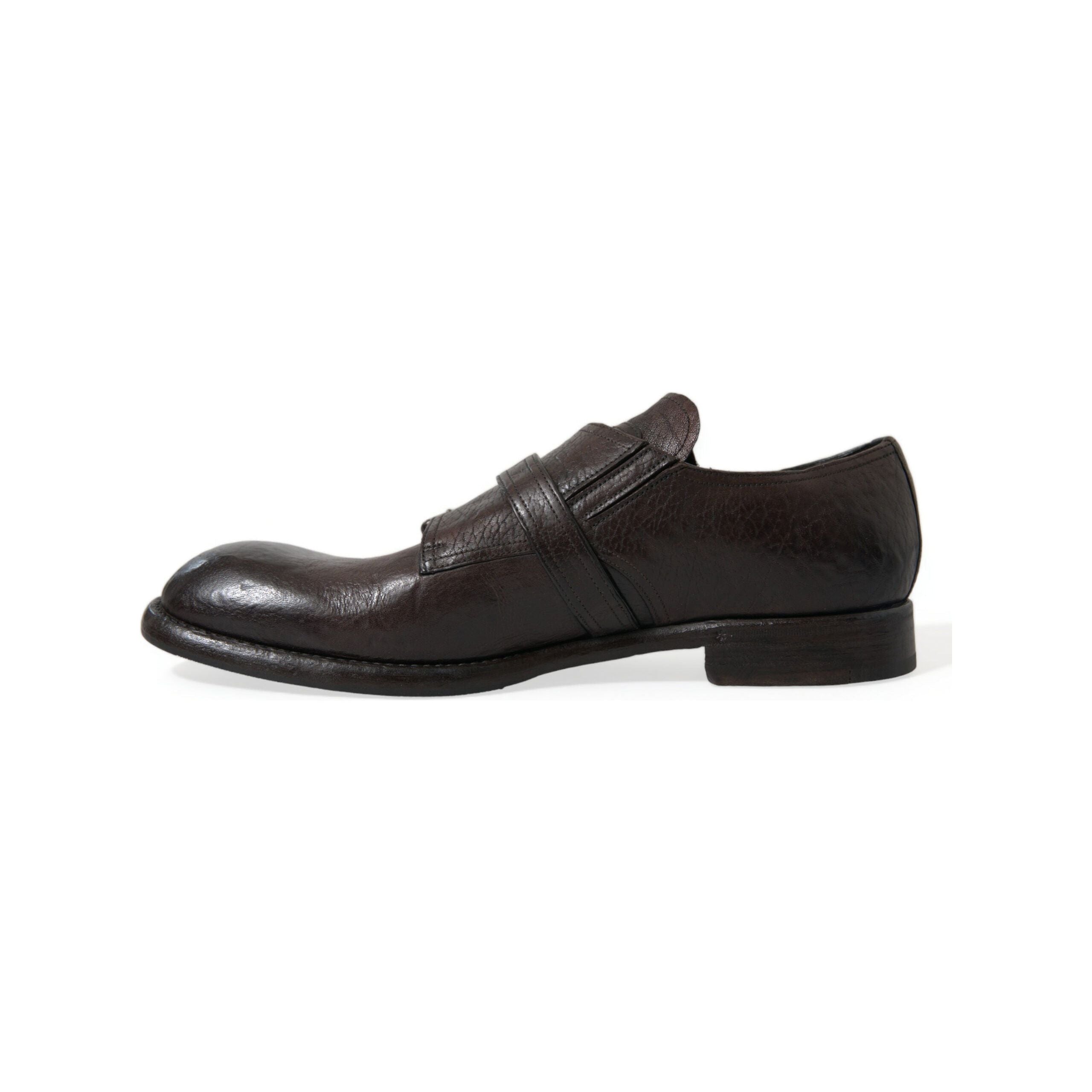 Dolce & Gabbana Black Leather Triple Buckle Dress Shoes
