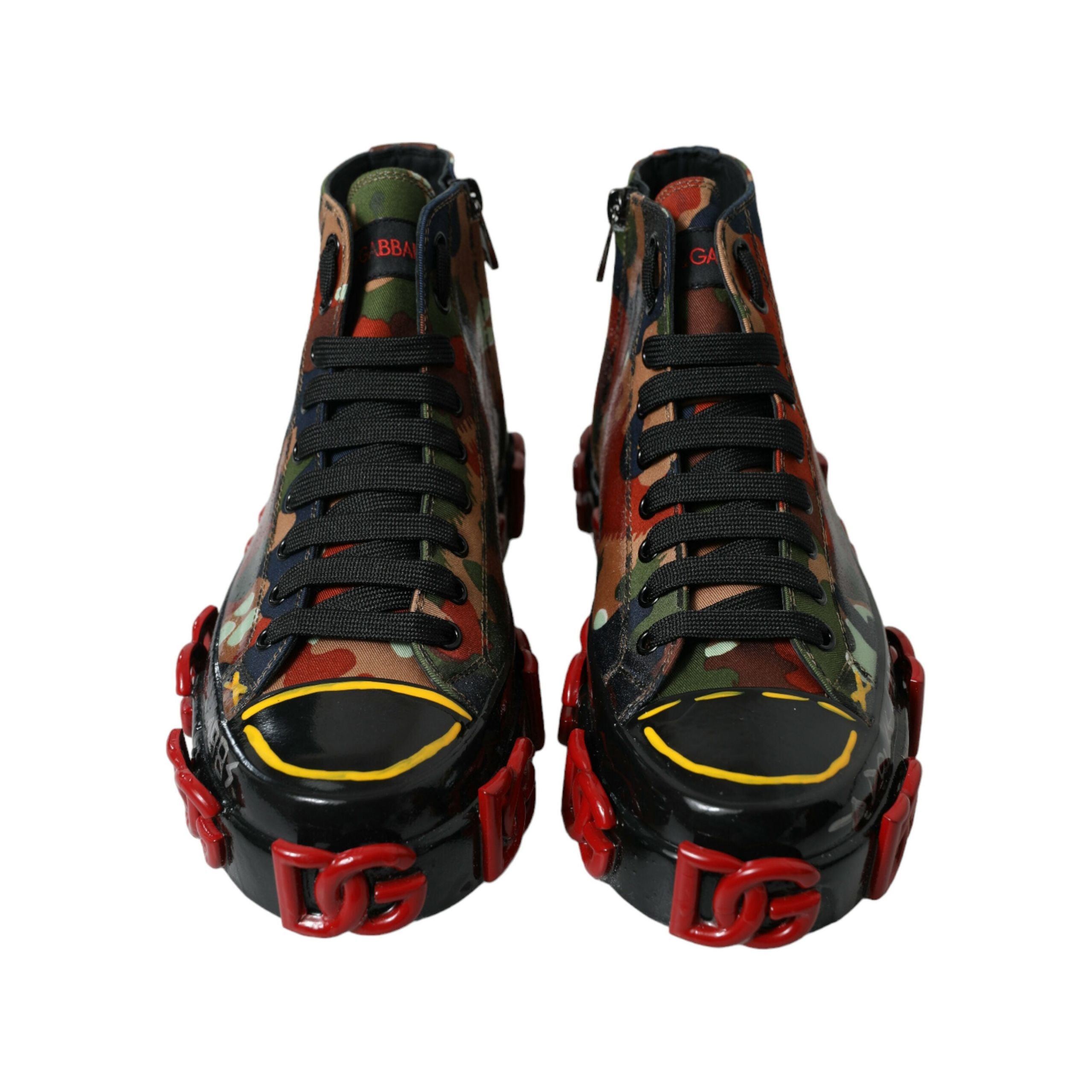Dolce & Gabbana Multicolor Cotton High-Top Sneakers