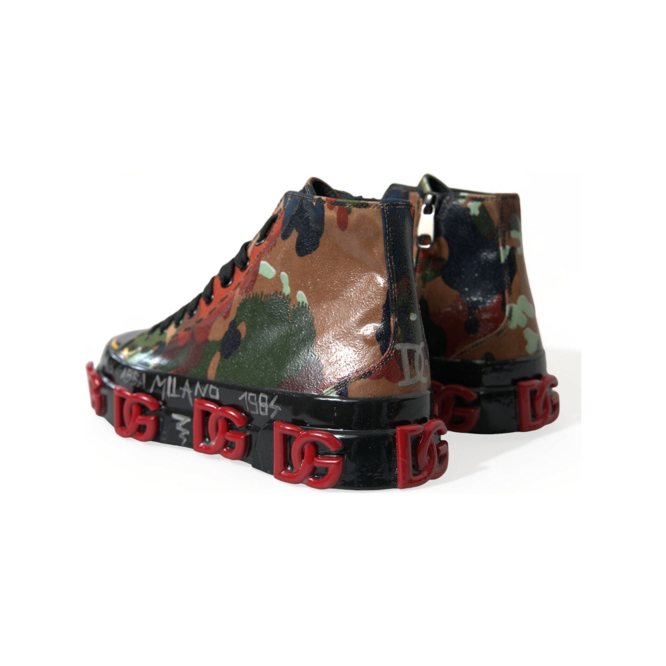 Dolce & Gabbana Multicolor Cotton High-Top Sneakers