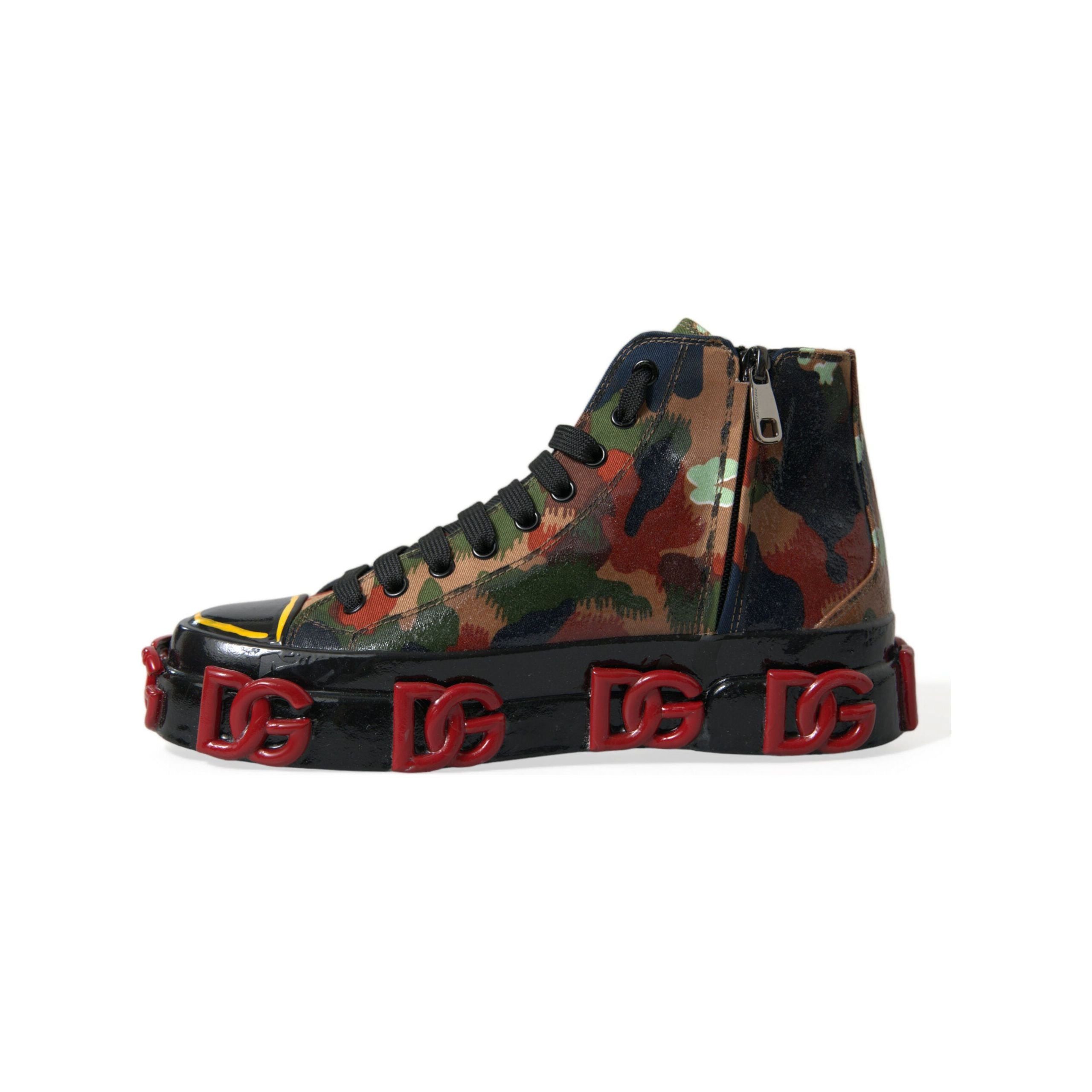 Dolce & Gabbana Multicolor Cotton High-Top Sneakers