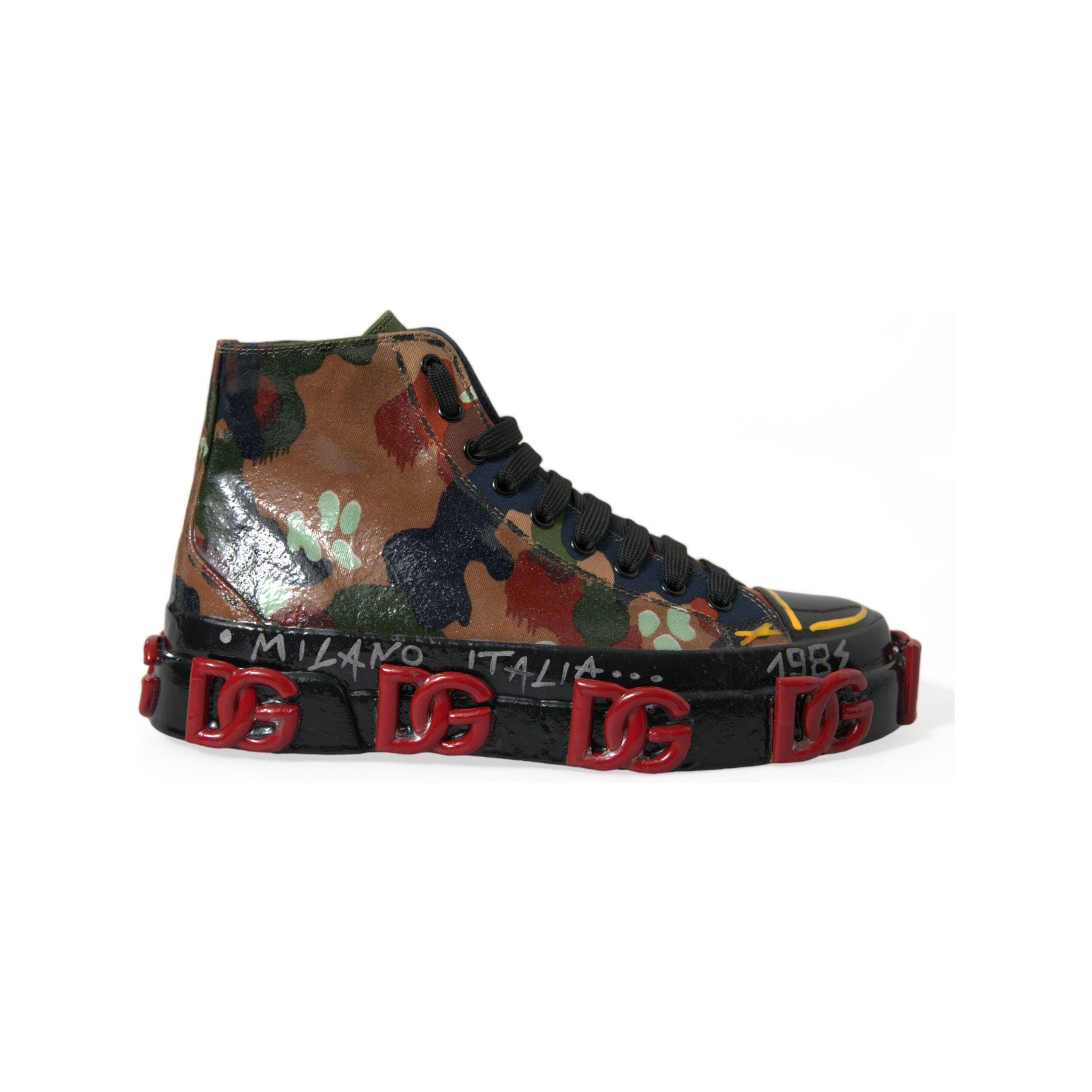 Dolce & Gabbana Multicolor Cotton High-Top Sneakers