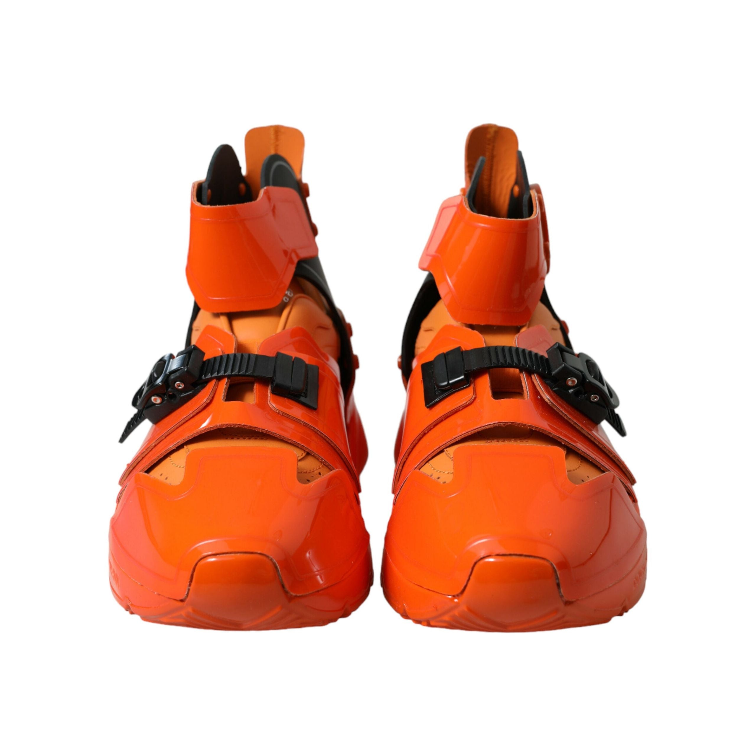 Dolce & Gabbana Orange Leather High-Top Sneakers Charm