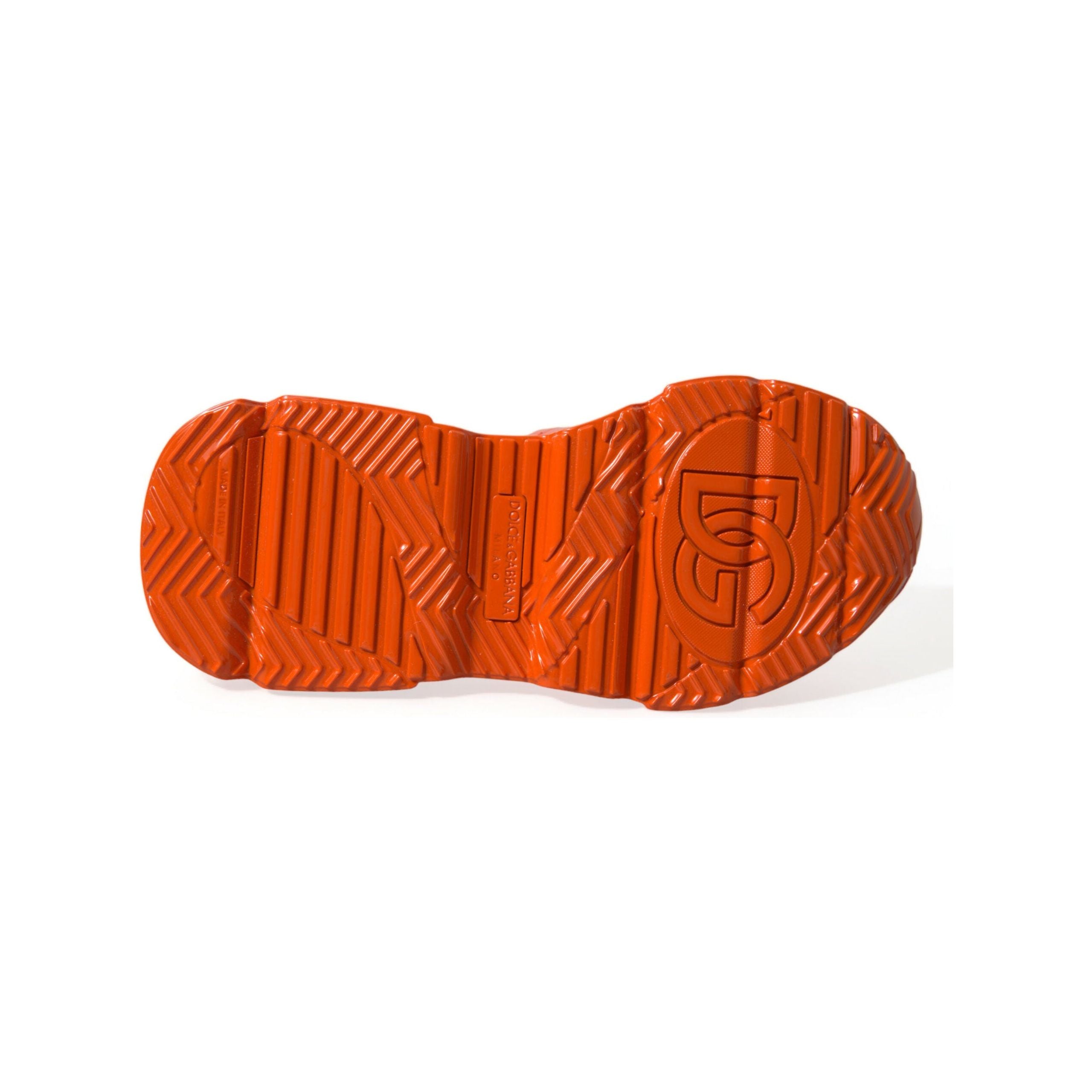 Dolce & Gabbana Orange Leather High-Top Sneakers Charm