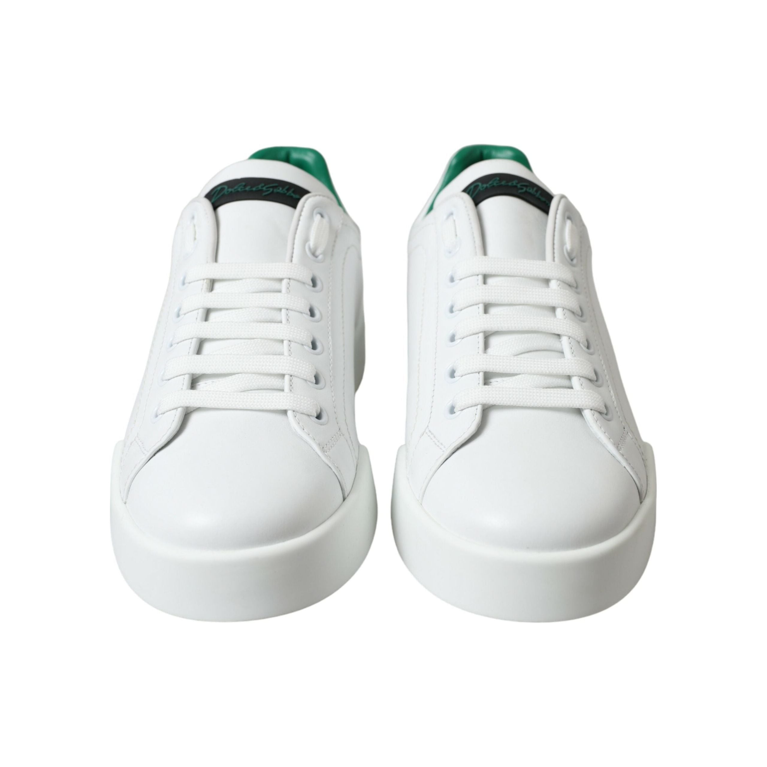 Dolce & Gabbana White Calfskin Elegant Portofino Sneakers Luxe