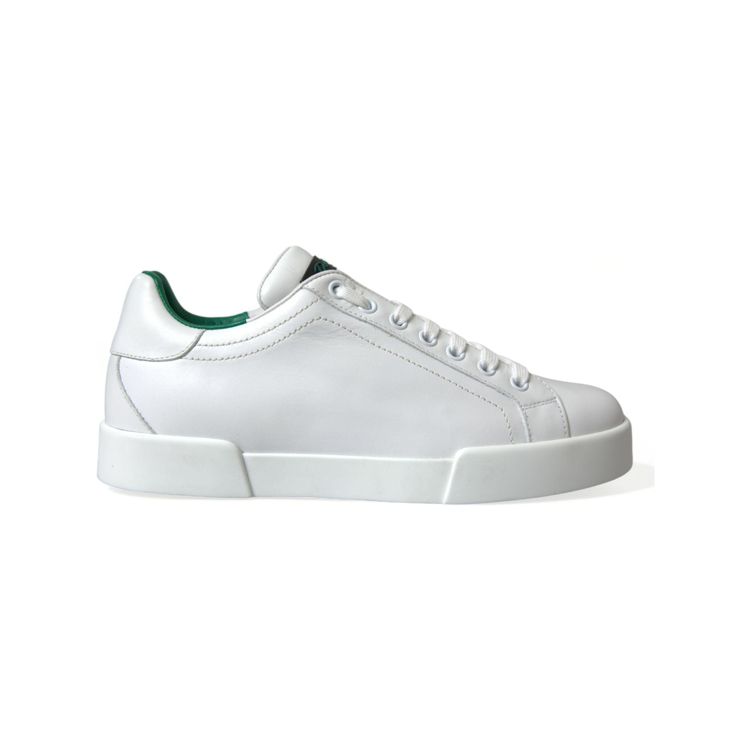 Dolce & Gabbana White Calfskin Elegant Portofino Sneakers Luxe