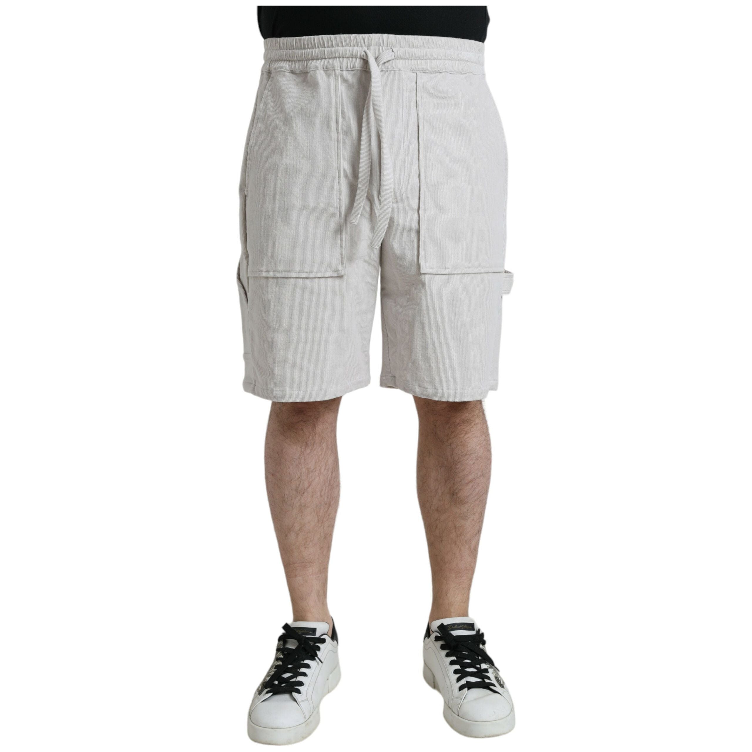 Dolce & Gabbana Beige Cotton Corduroy Bermuda Shorts