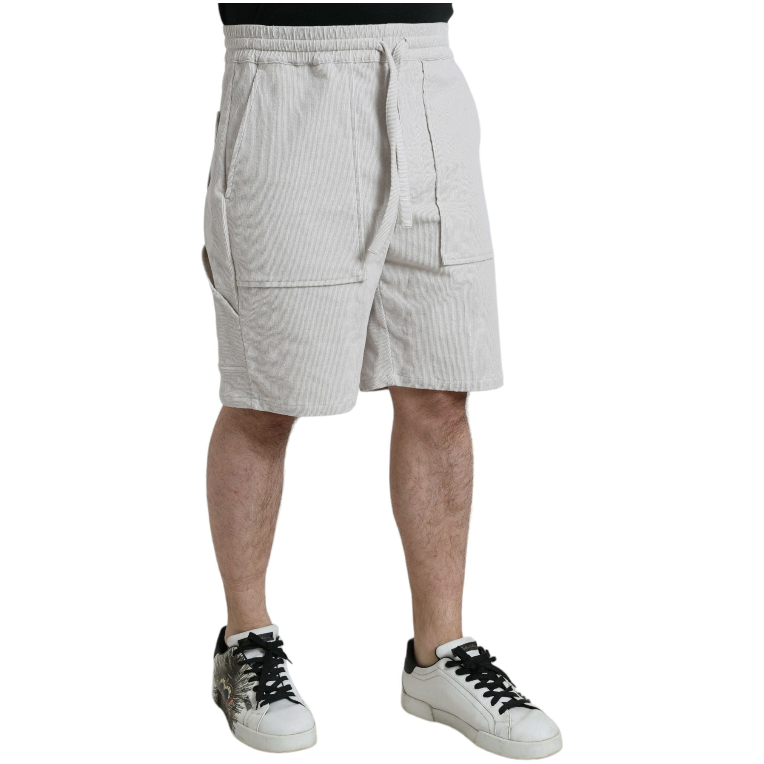 Dolce & Gabbana Beige Cotton Corduroy Bermuda Shorts