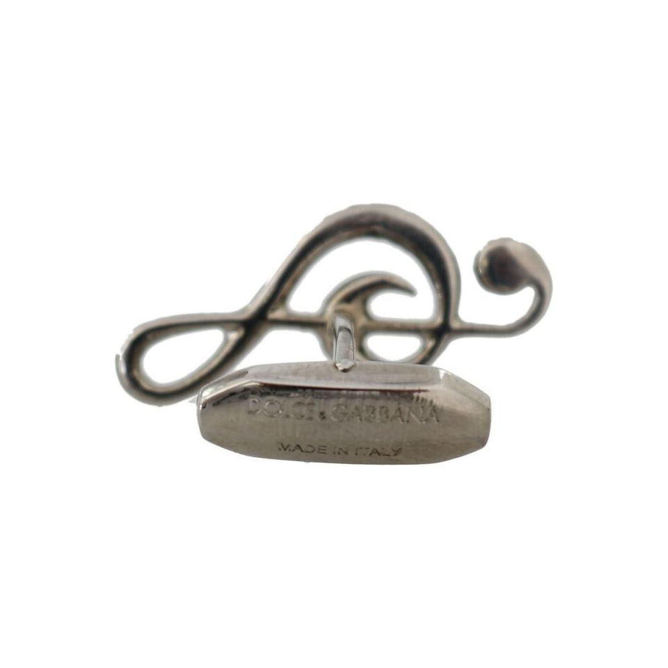 Dolce & Gabbana Silver Brass Tremble Clef Cufflinks