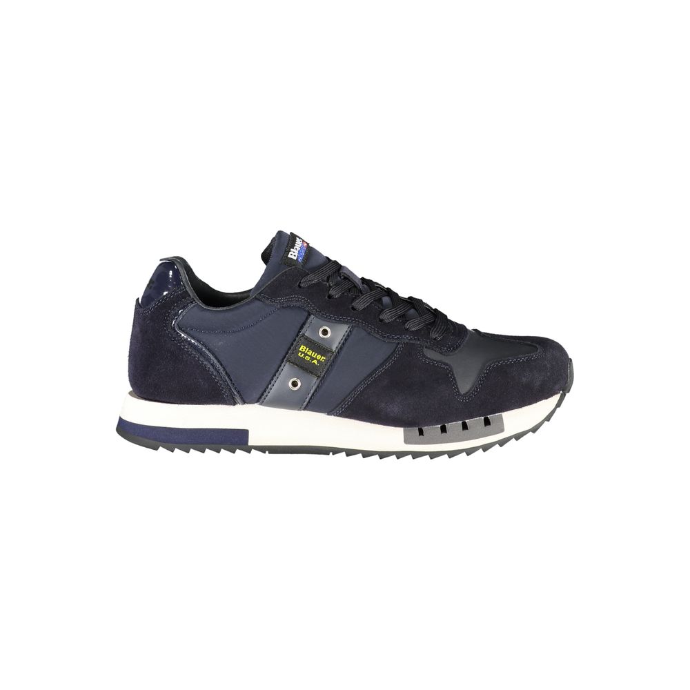 Blauer Blue Leather Contrast Lace-Up Sports Sneakers