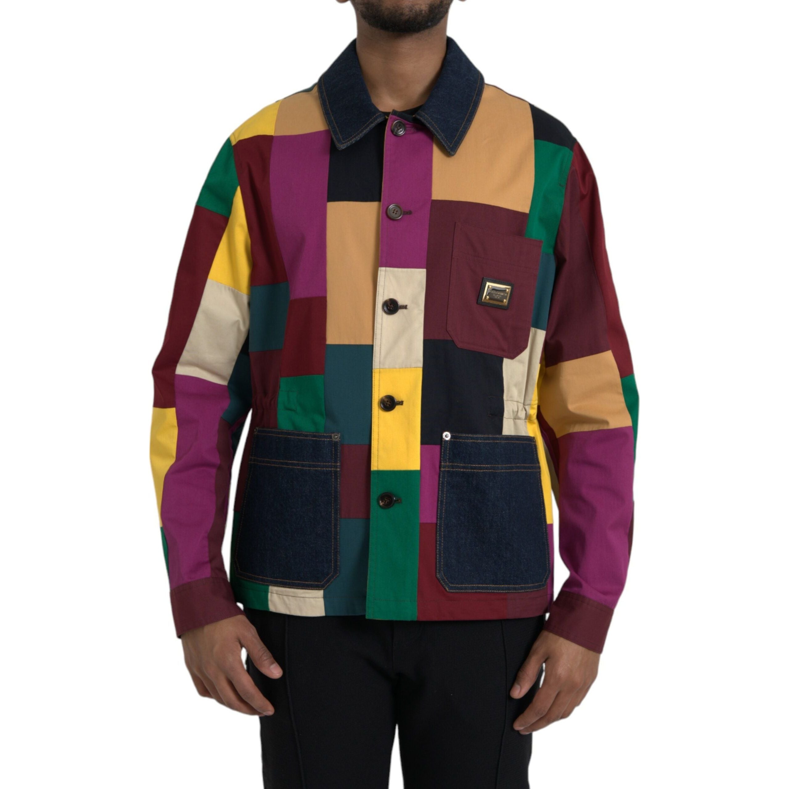 Dolce & Gabbana Multicolor Cotton Patchwork Jacket