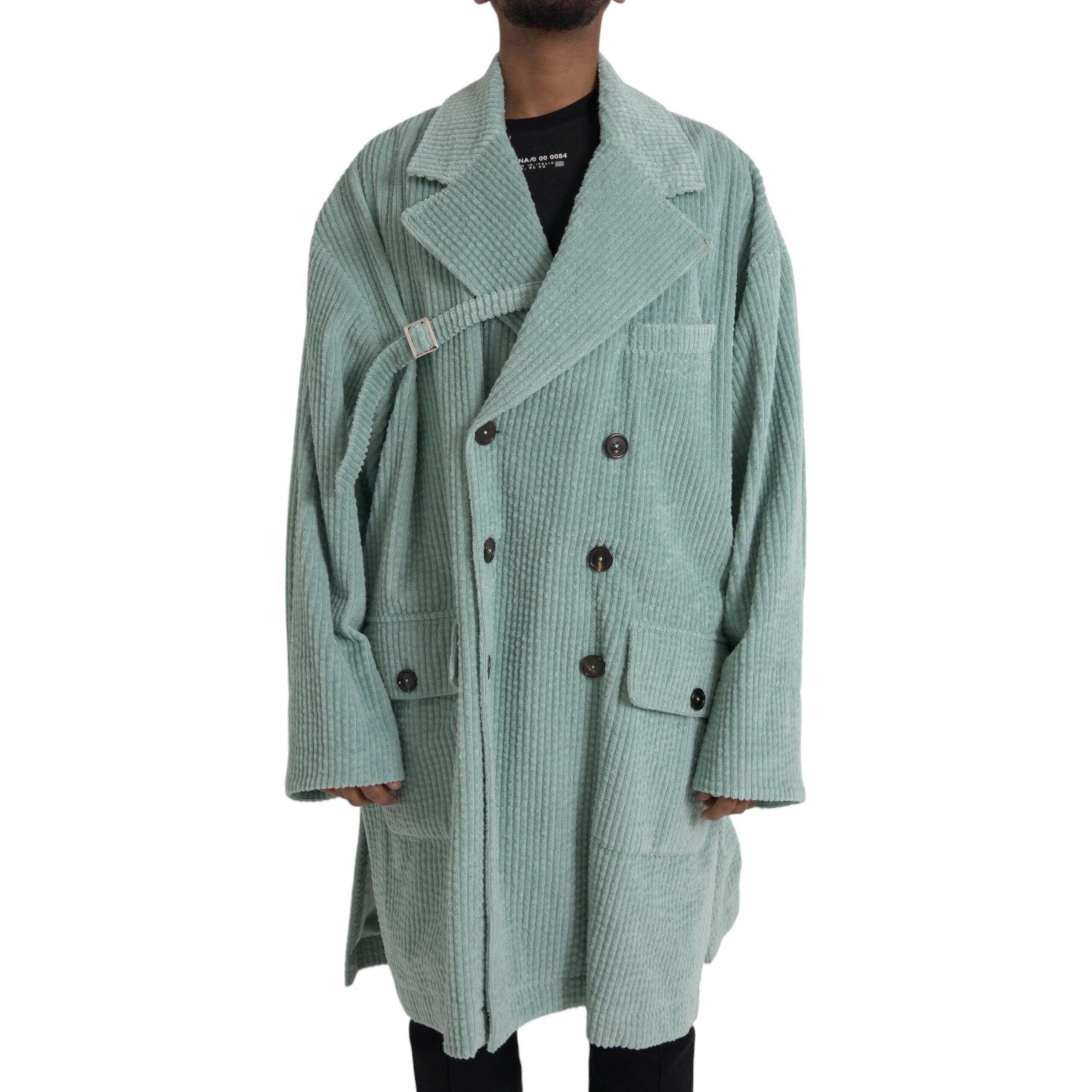 Dolce & Gabbana Blue Cotton Corduroy Jacket
