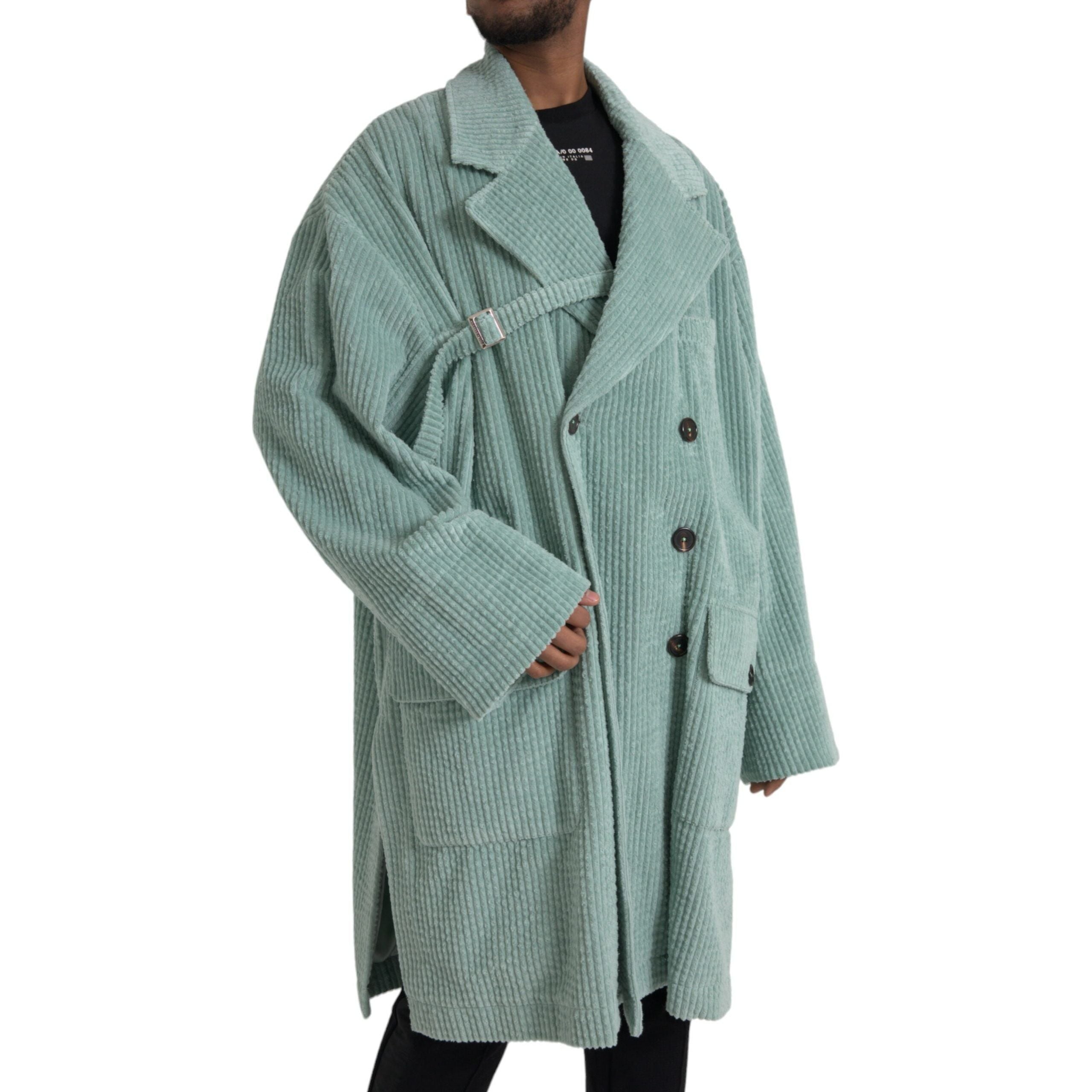 Dolce & Gabbana Blue Cotton Corduroy Jacket