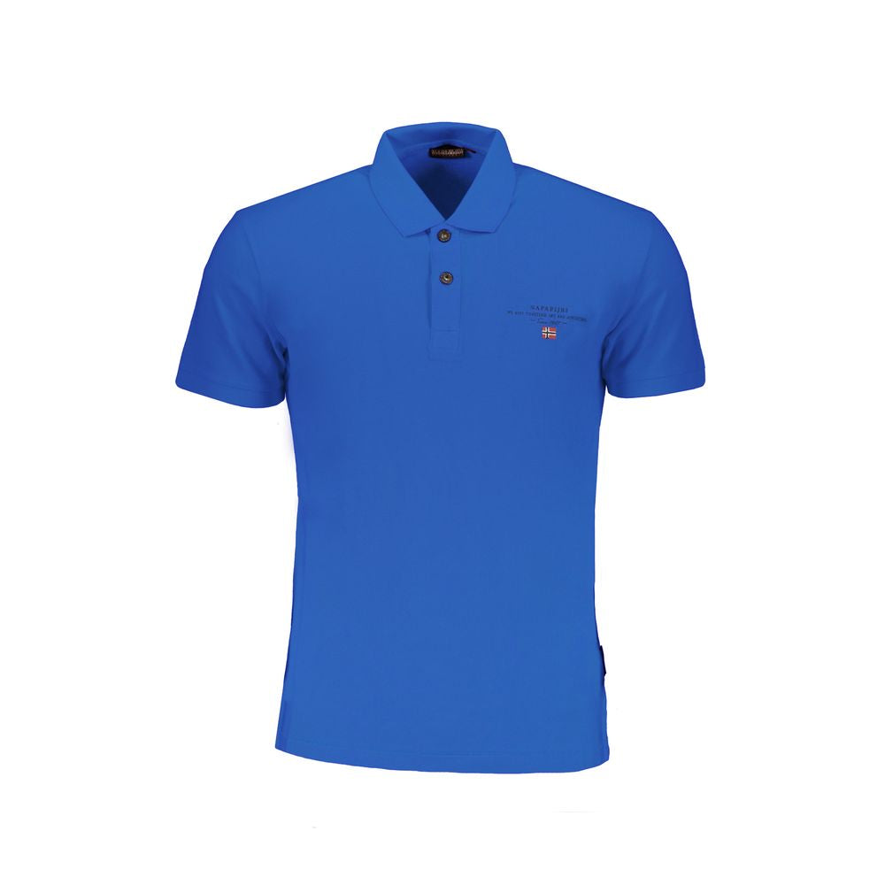 Napapijri Blue Cotton Polo Shirt for Effortless Elegance