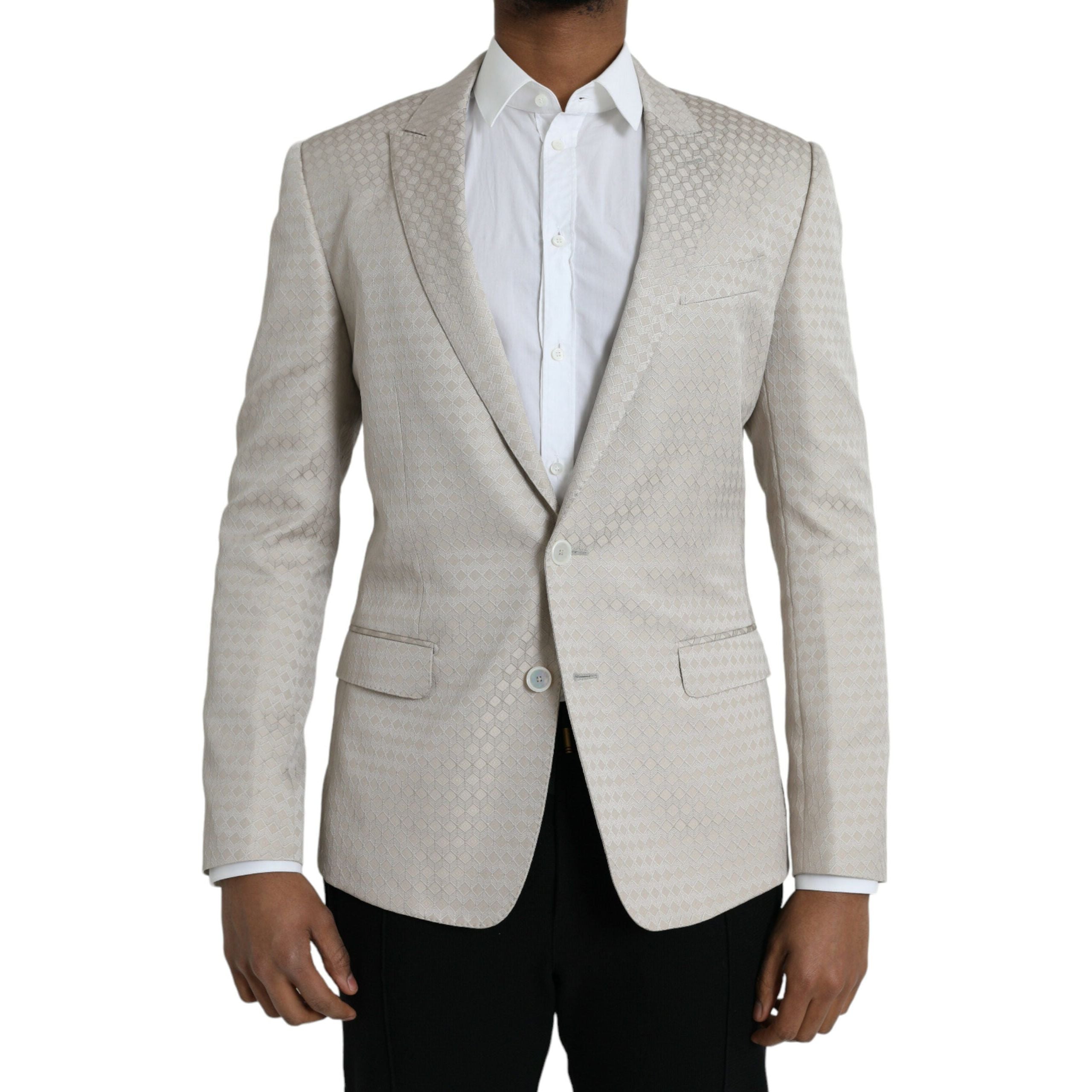 Dolce & Gabbana Beige MARTINI Wool Blend Coat Blazer