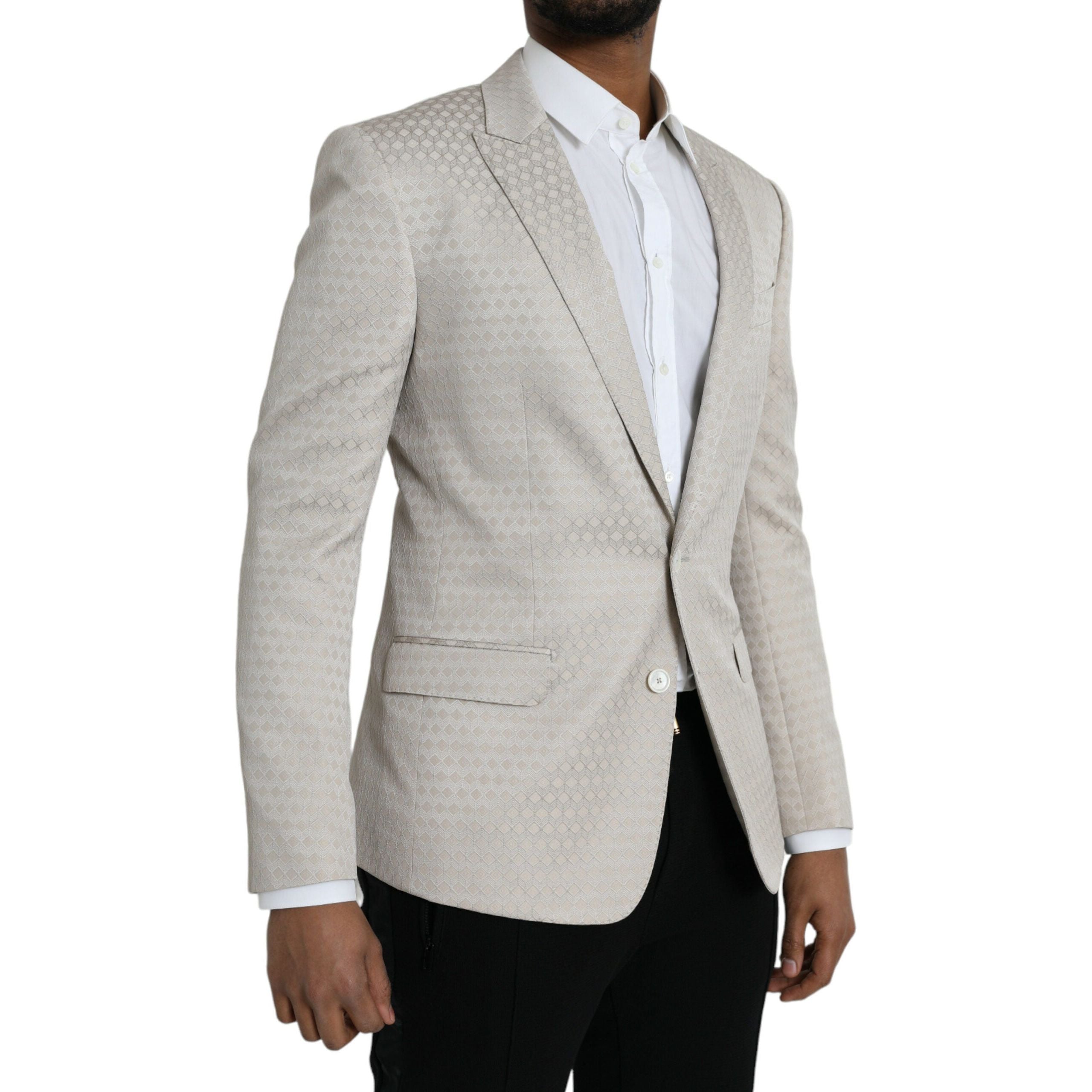 Dolce & Gabbana Beige MARTINI Wool Blend Coat Blazer
