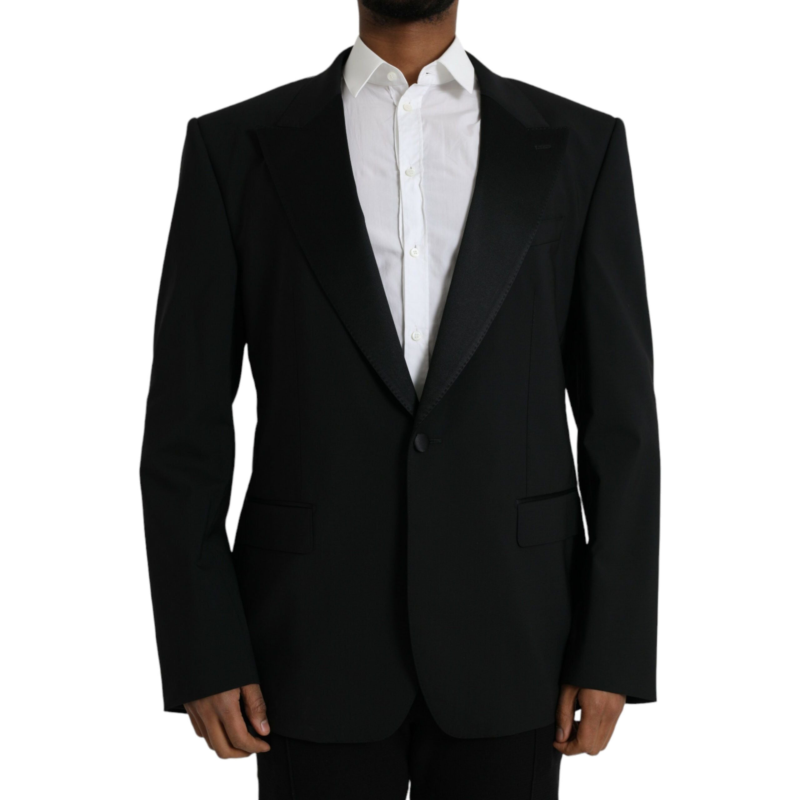Dolce & Gabbana Black Wool Blazer Coat