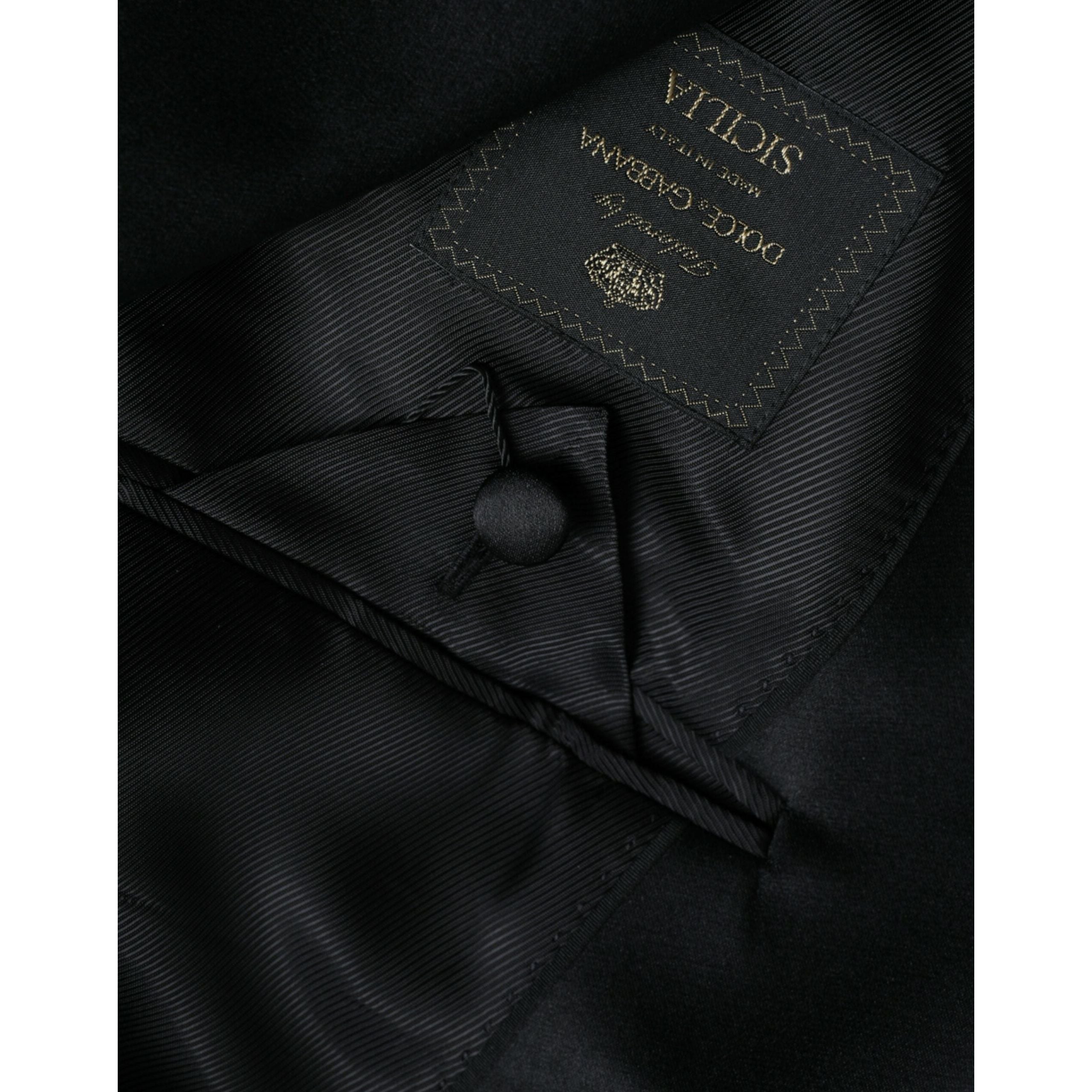 Dolce & Gabbana Black Wool Blazer Coat