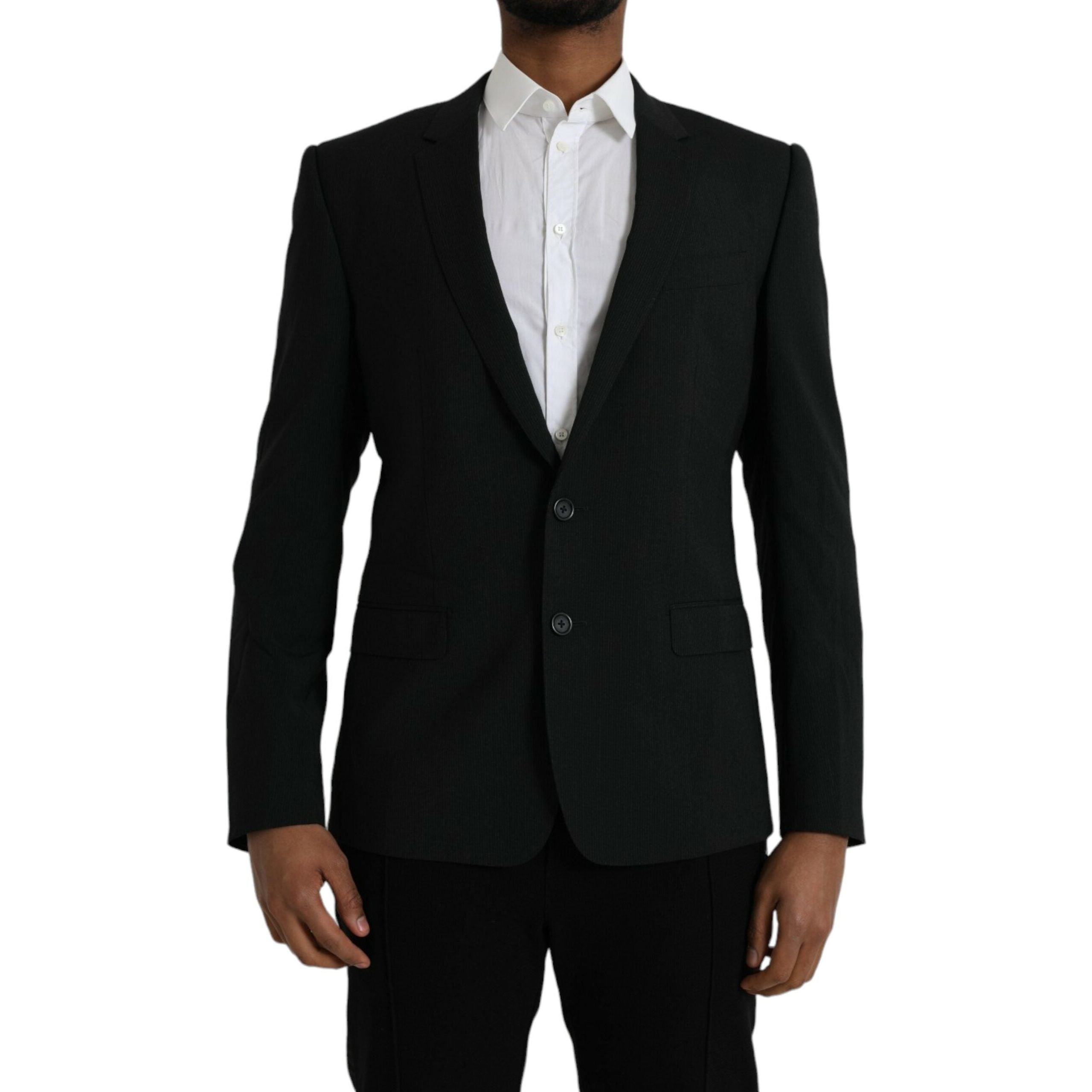 Dolce & Gabbana Blue Wool Notch Single Breasted Blazer