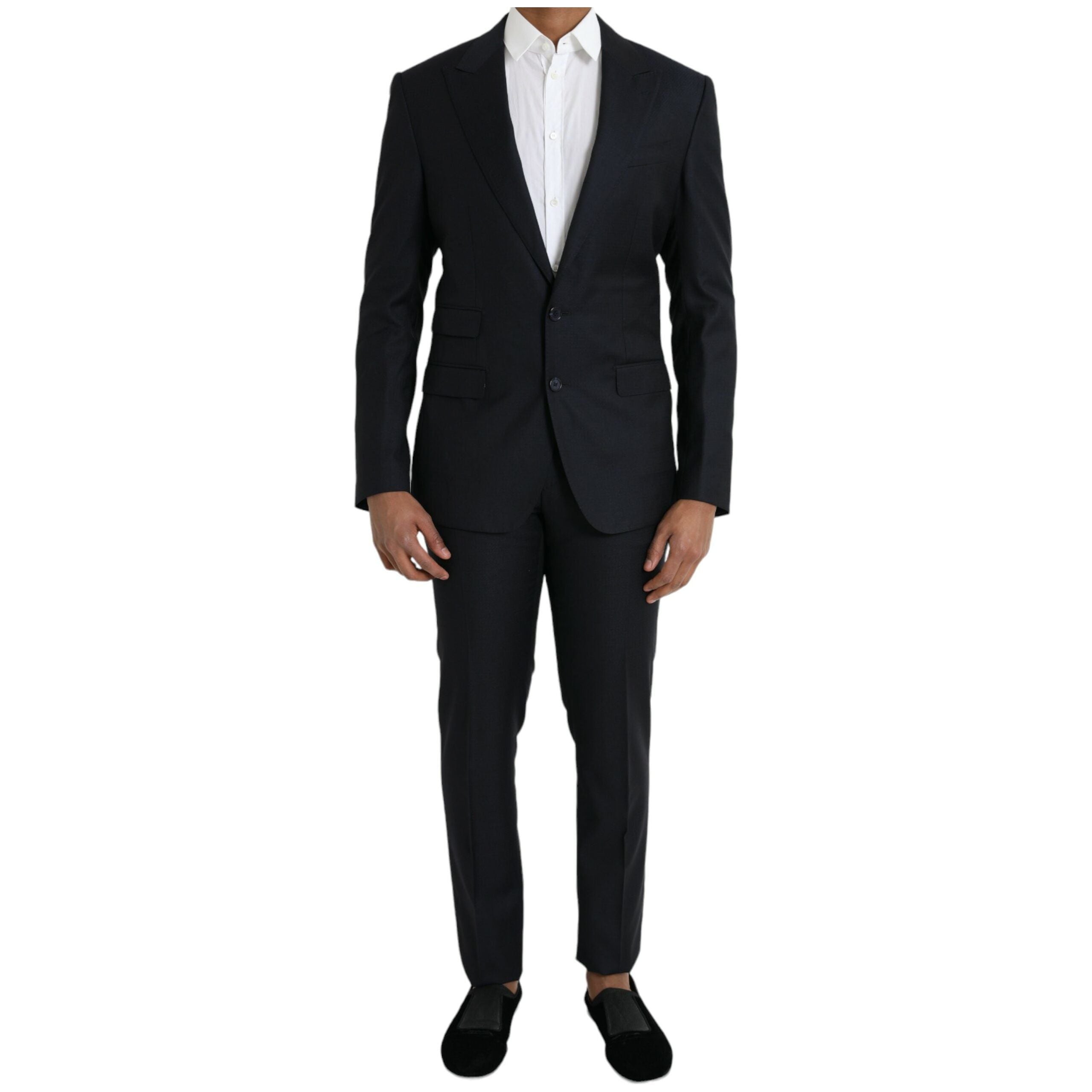 Dolce & Gabbana Dark Blue Wool NAPOLI Formal Suit