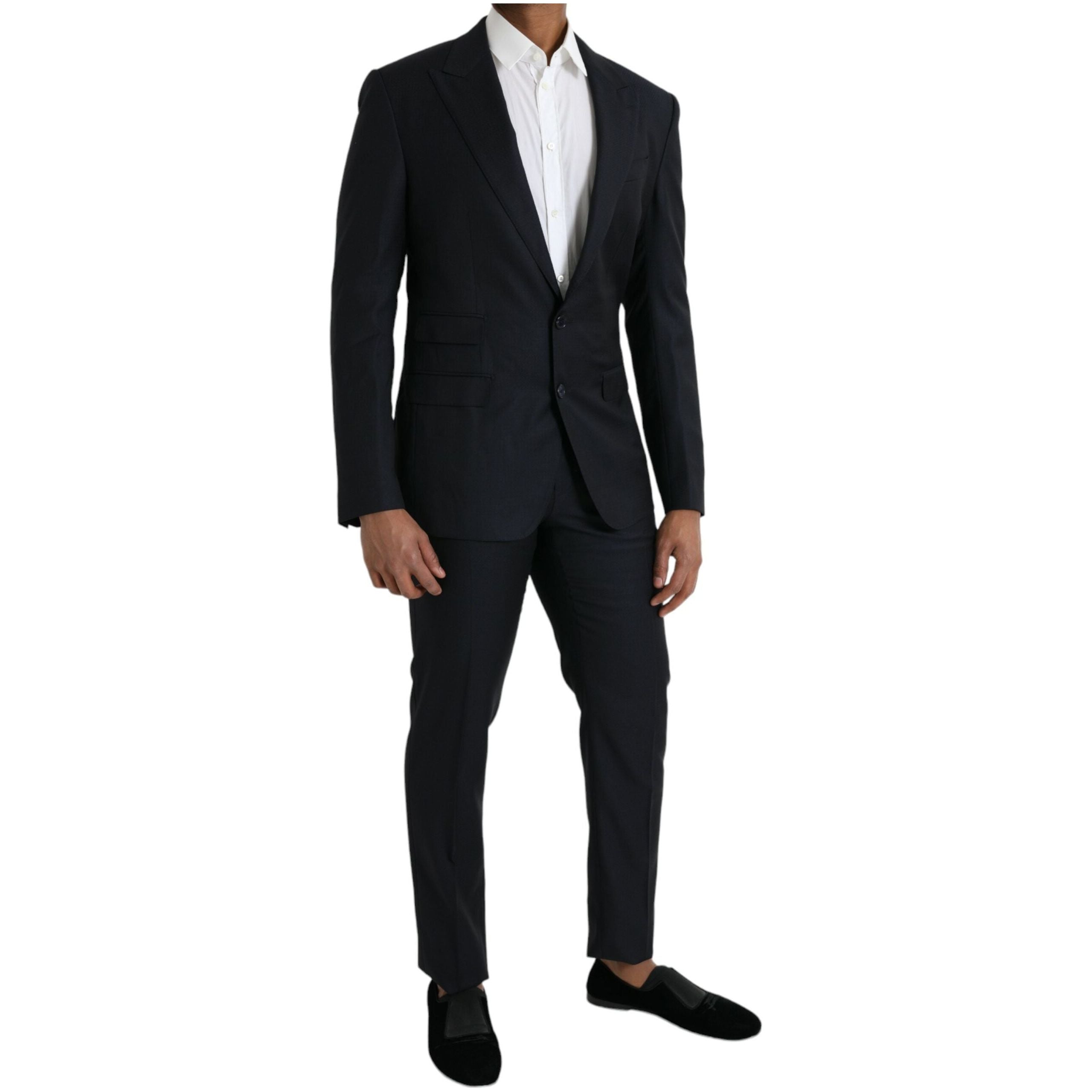 Dolce & Gabbana Dark Blue Wool NAPOLI Formal Suit