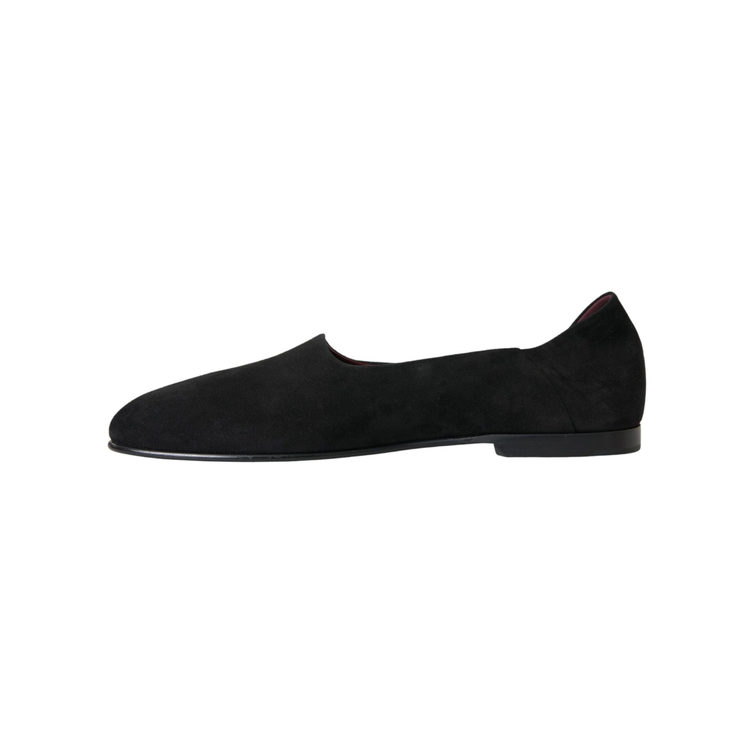 Dolce & Gabbana Black Suede Loafers Formal Dress Shoes