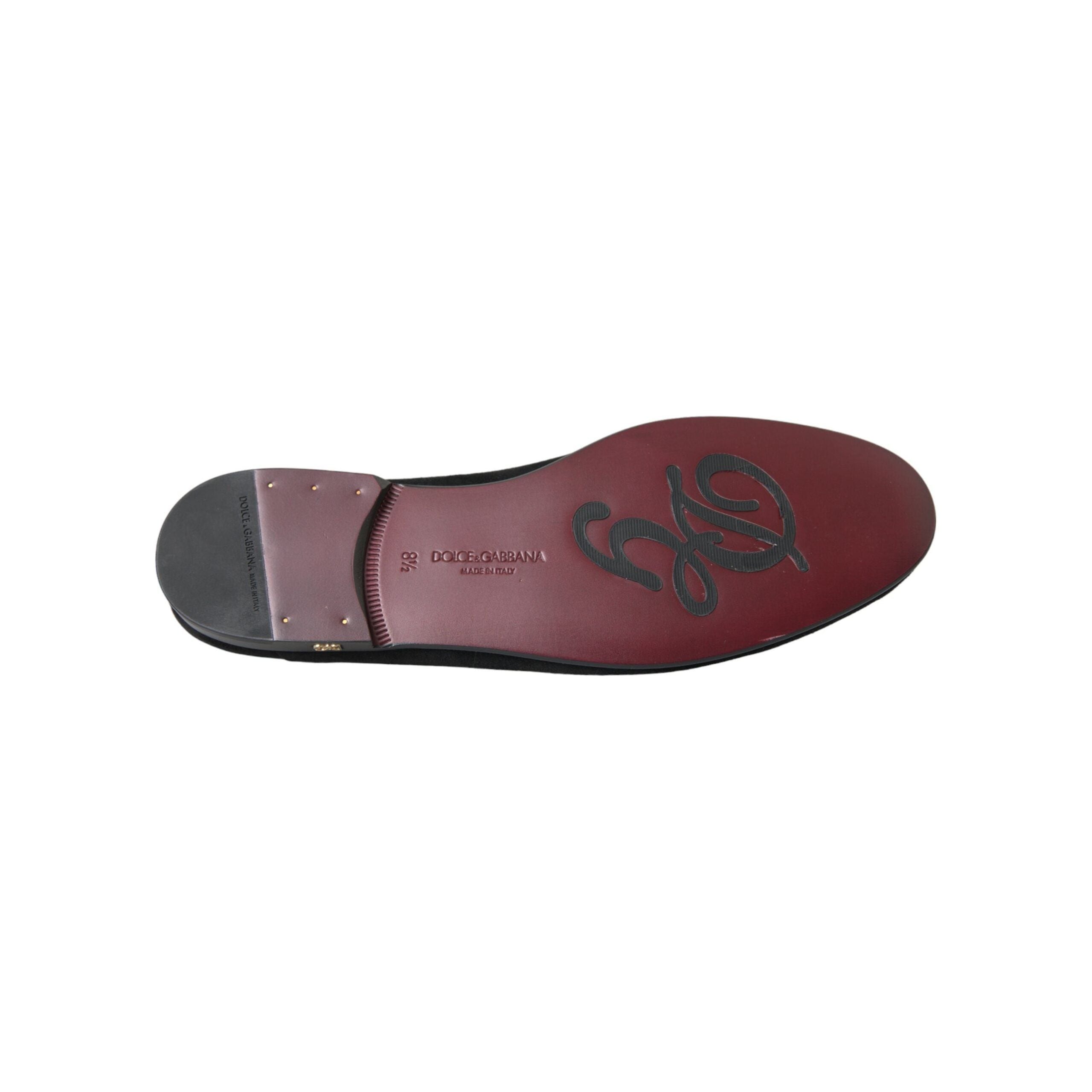 Dolce & Gabbana Black Suede Loafers Formal Dress Shoes