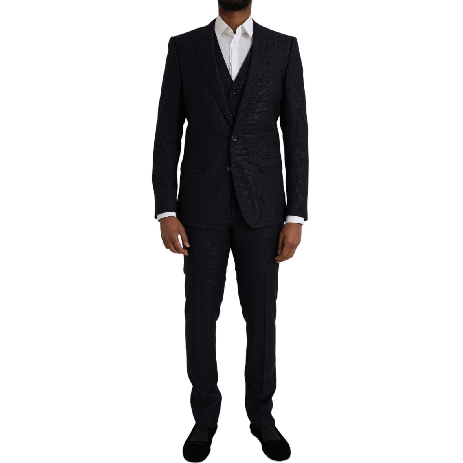 Dolce & Gabbana Blue Silk Formal 3 Piece Suit