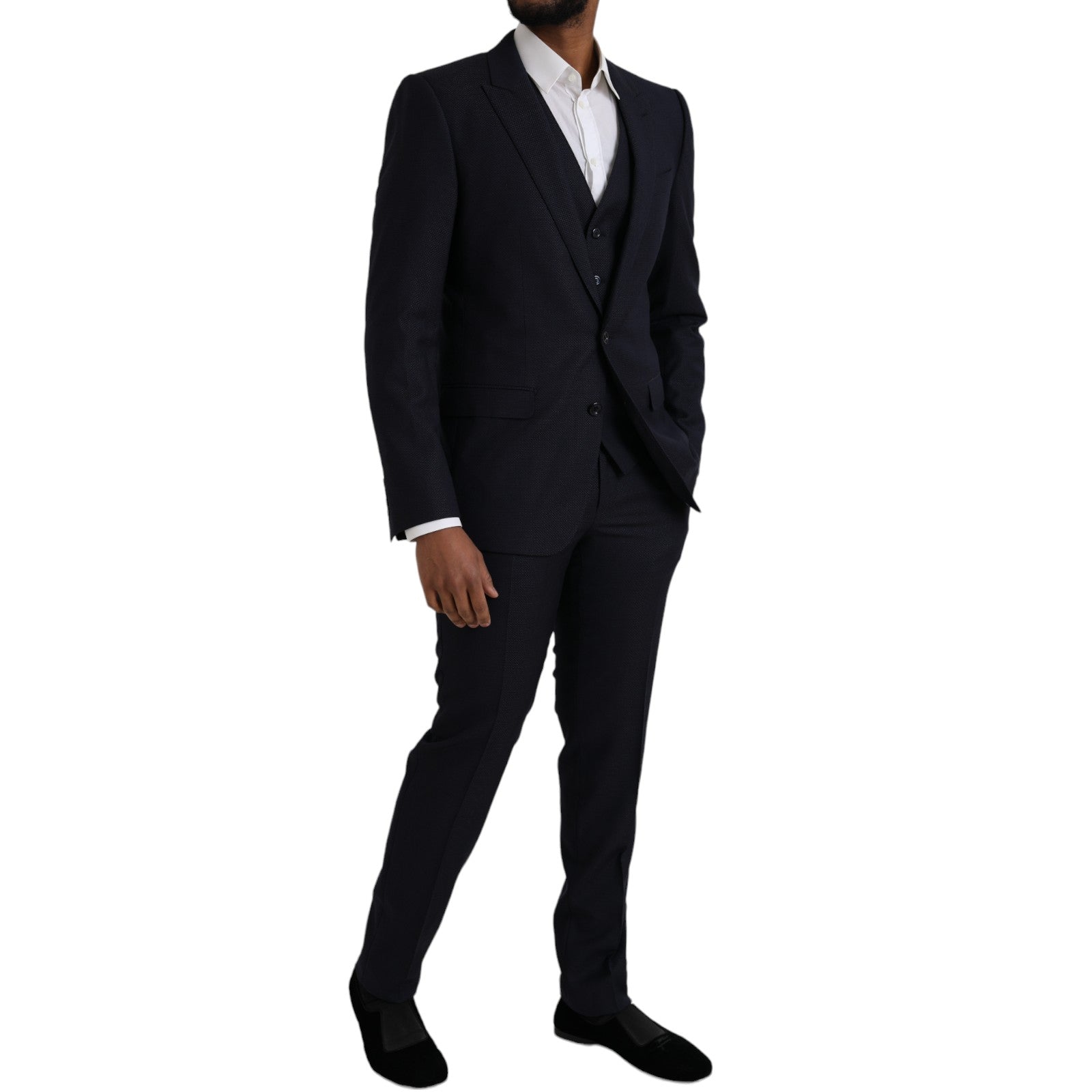 Dolce & Gabbana Blue Silk Formal 3 Piece Suit