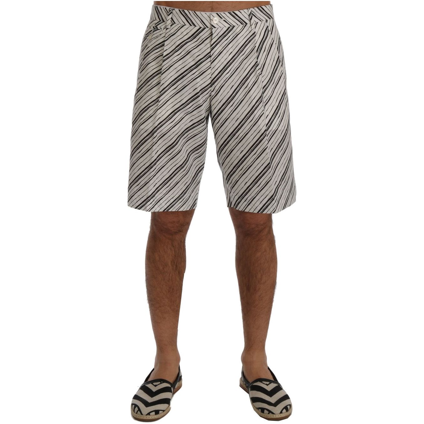 Dolce & Gabbana Blue Cotton-Linen Elegant Shorts Luxe