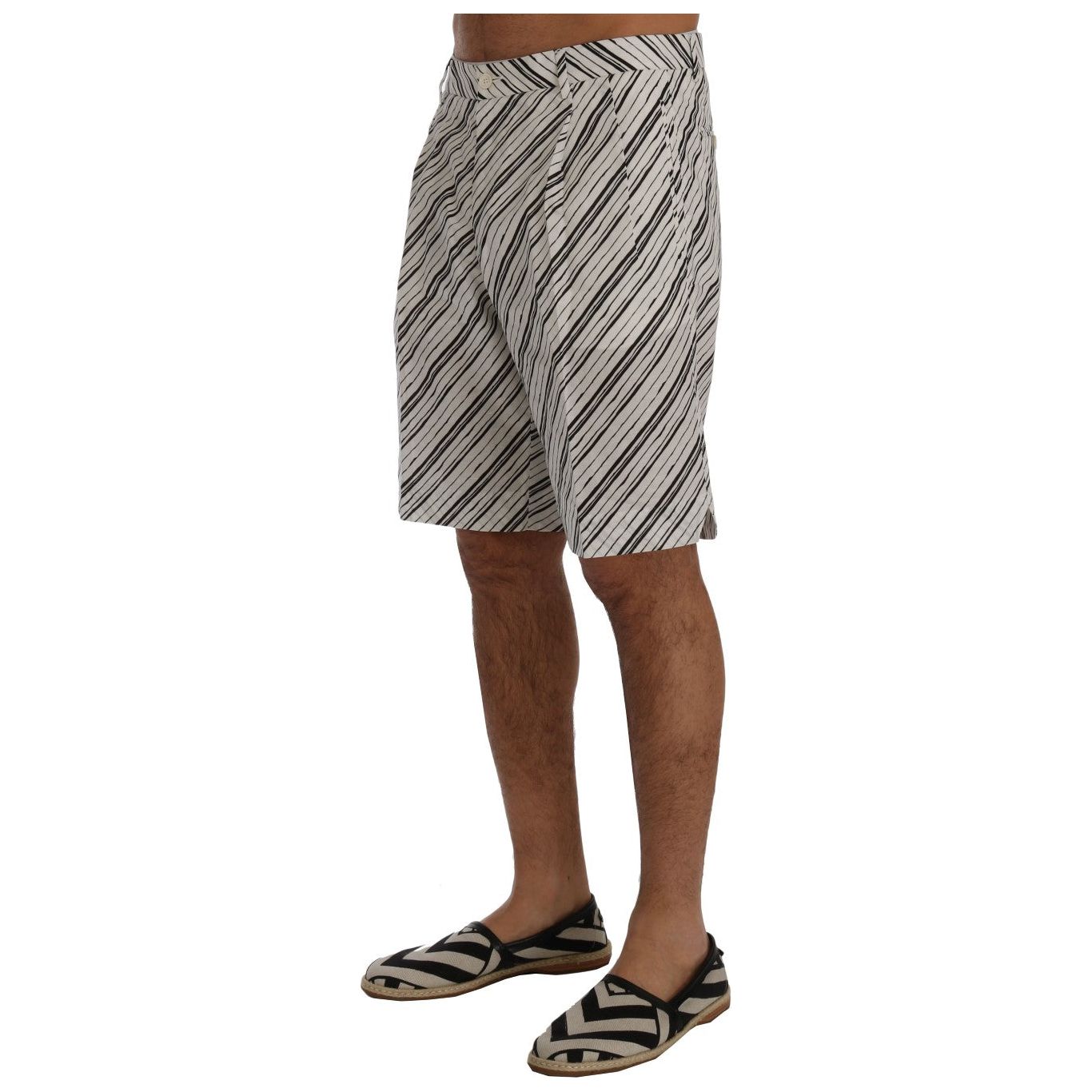 Dolce & Gabbana Blue Cotton-Linen Elegant Shorts Luxe
