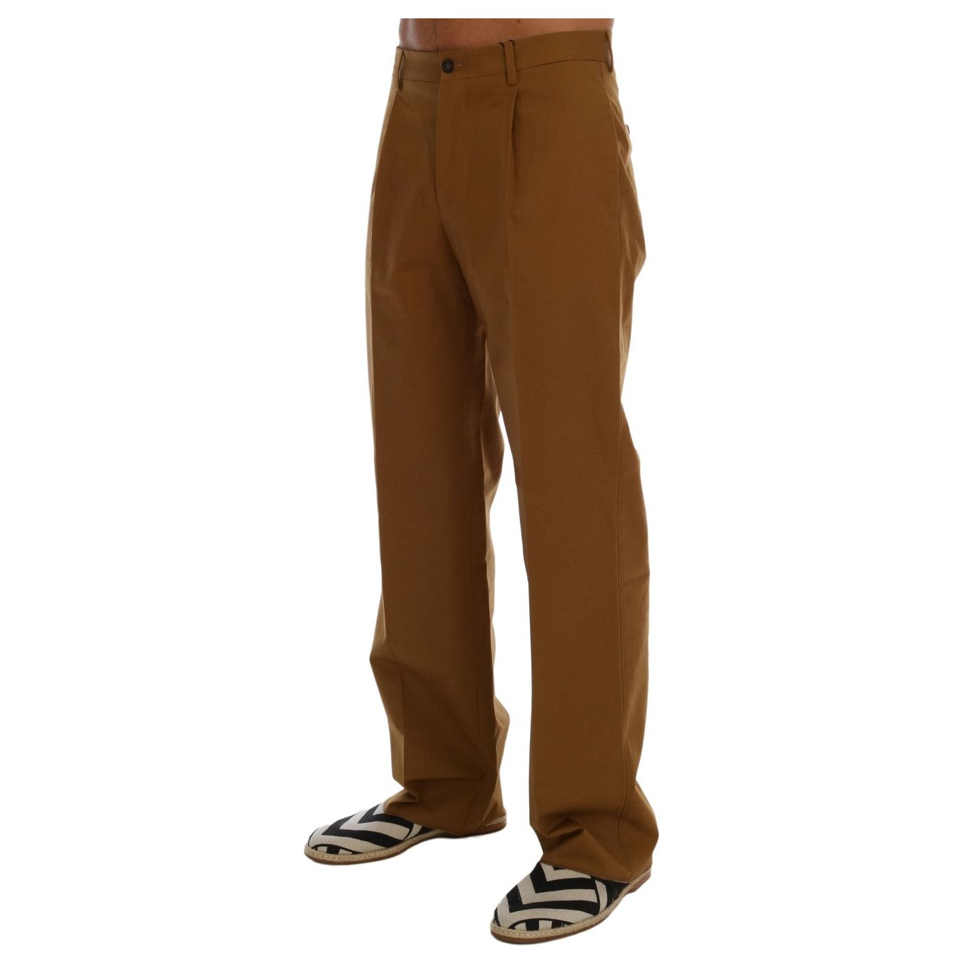 Dolce & Gabbana Brown Cotton Formal Trousers