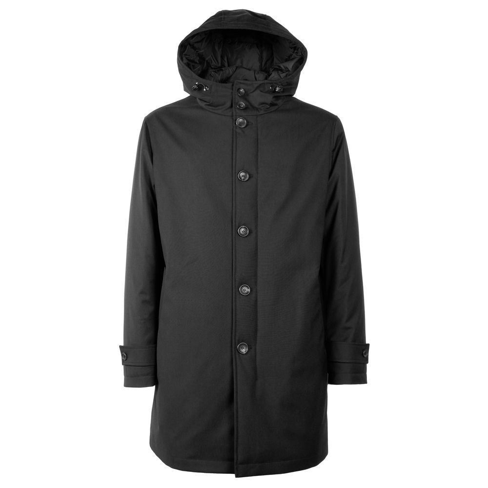Made in Italy Black Wool Jacket for Timeless Elegance
