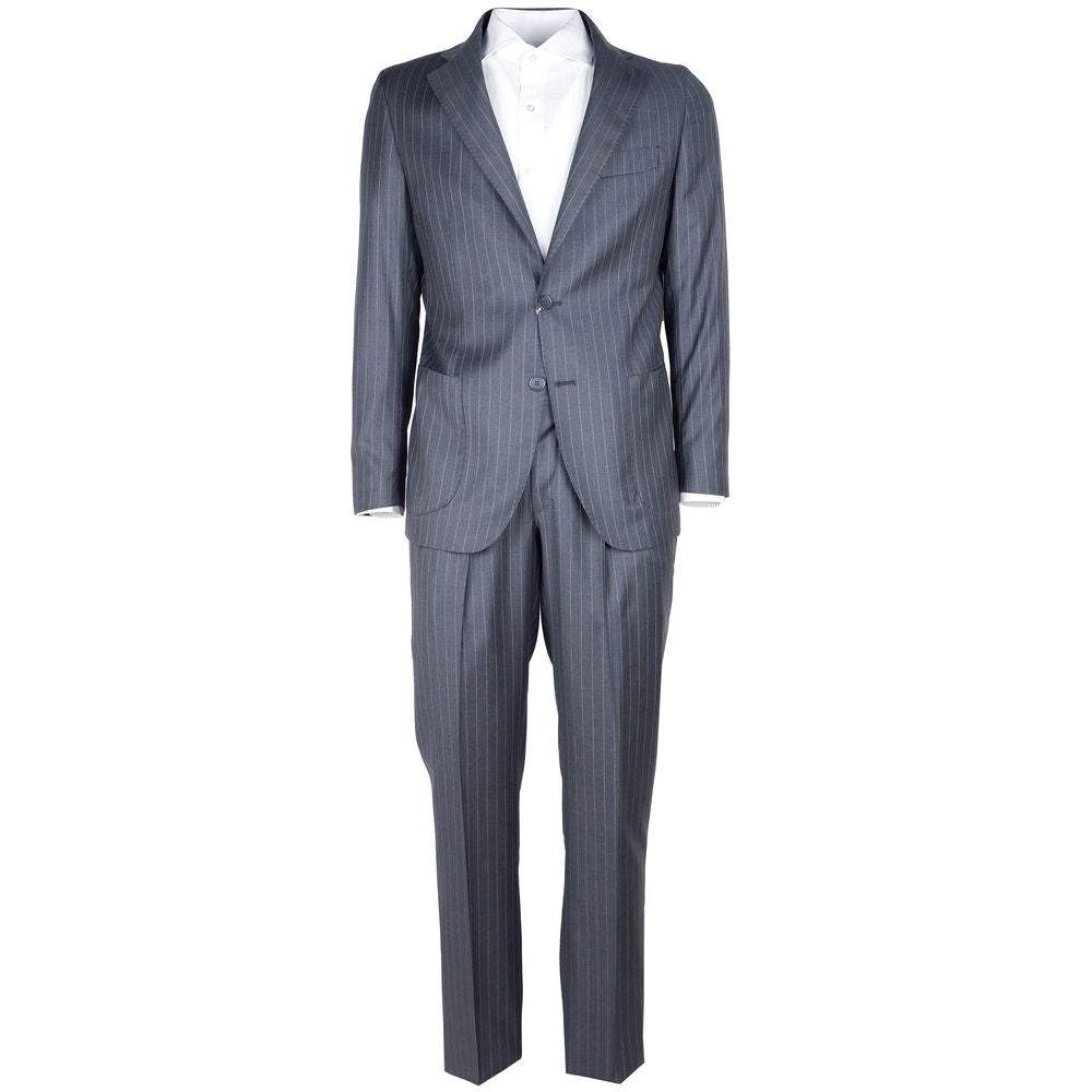 Ermenegildo Zegna Gray Virgin Wool Suit for Timeless Elegance