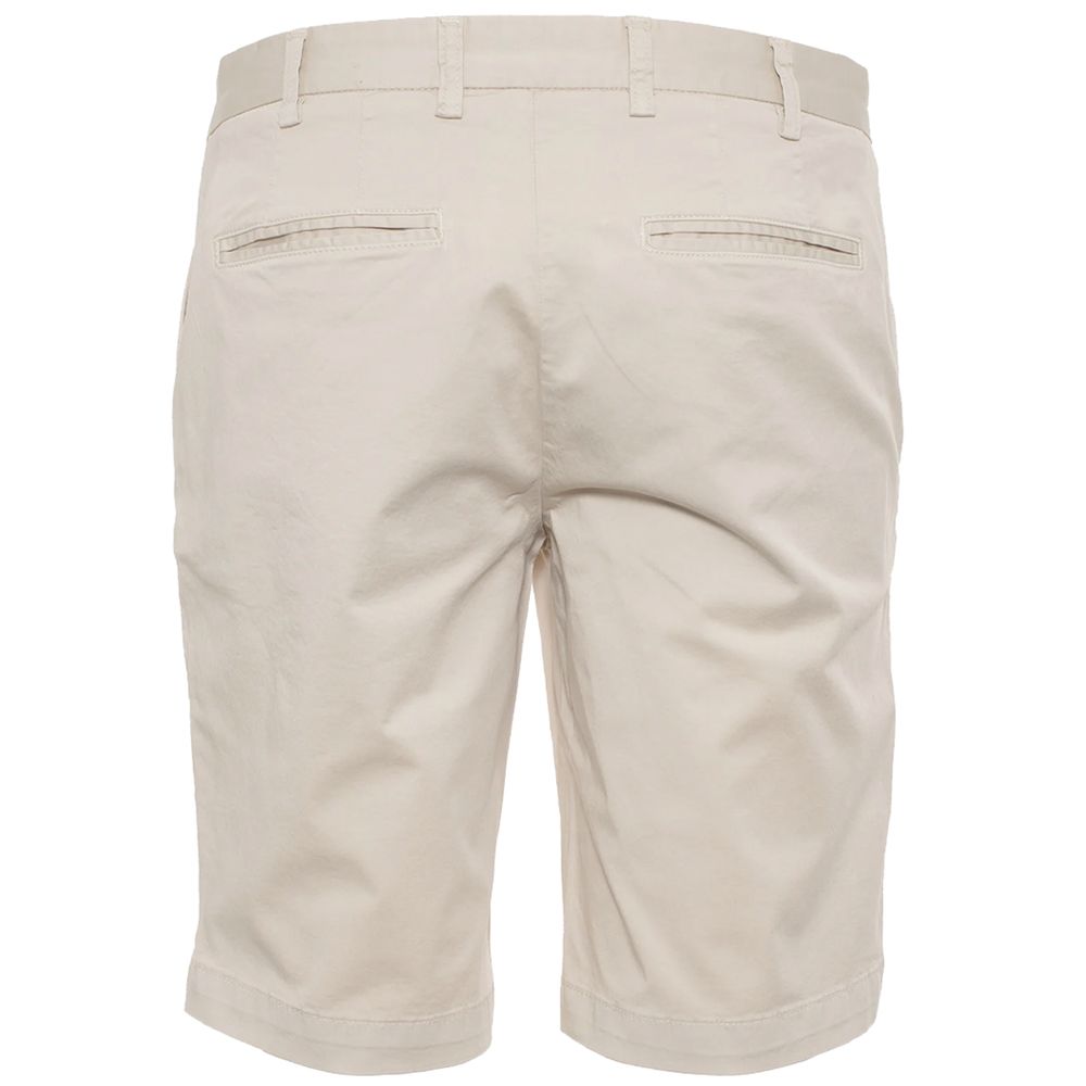 Refrigiwear Beige Cotton Bermuda Shorts with Logo Patch