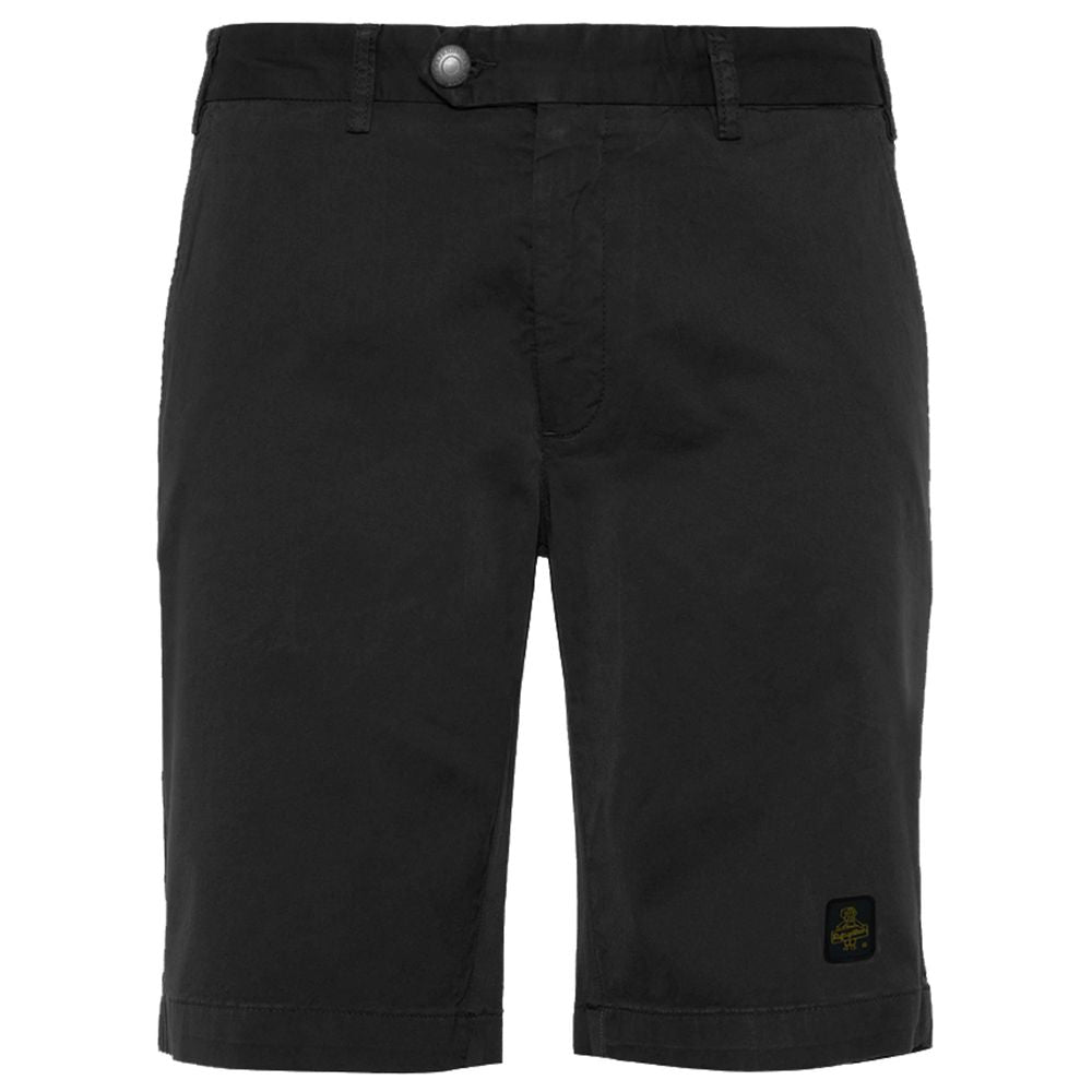 Refrigiwear Beige Cotton Bermuda Shorts with Logo Patch