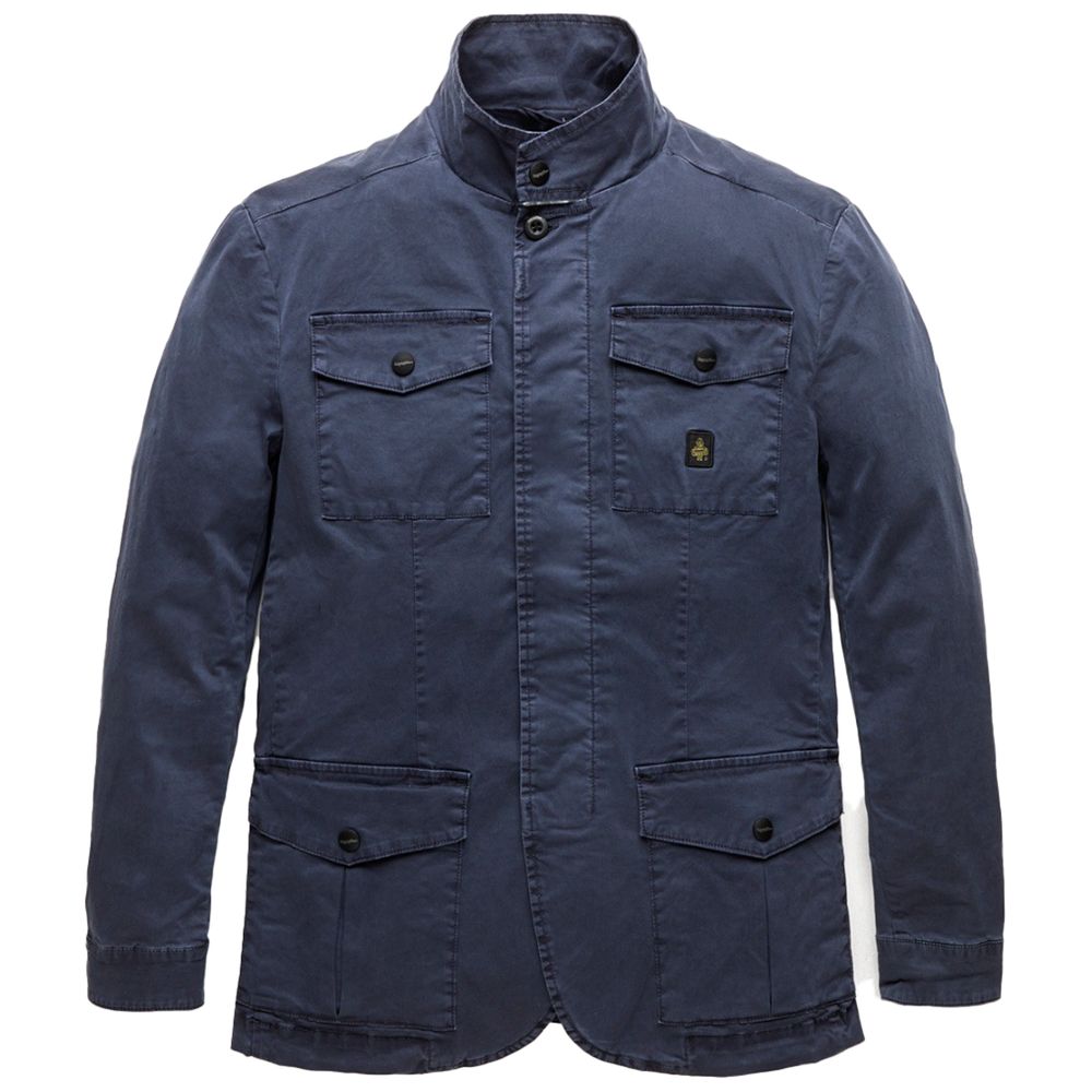 Refrigiwear Blue Cotton Jacket for Effortless Elegance