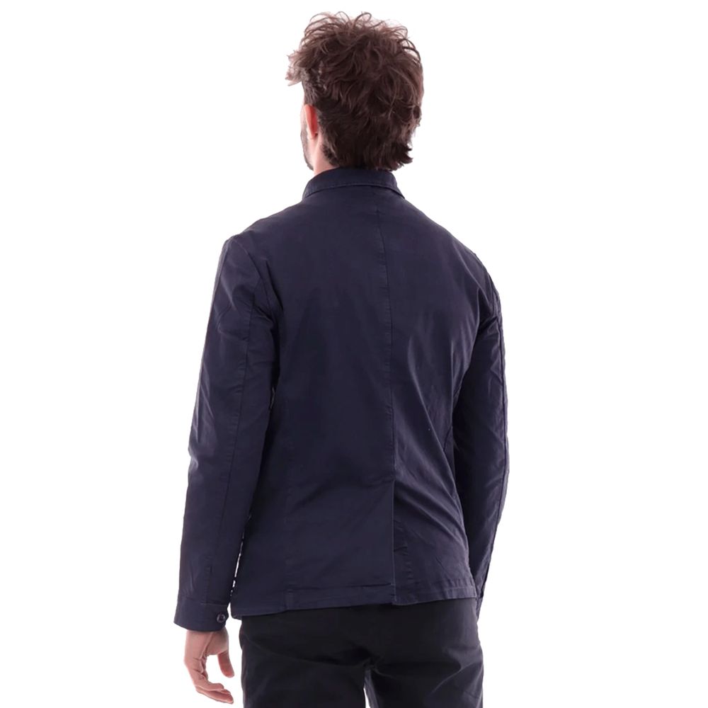 Refrigiwear Blue Cotton Jacket for Effortless Elegance